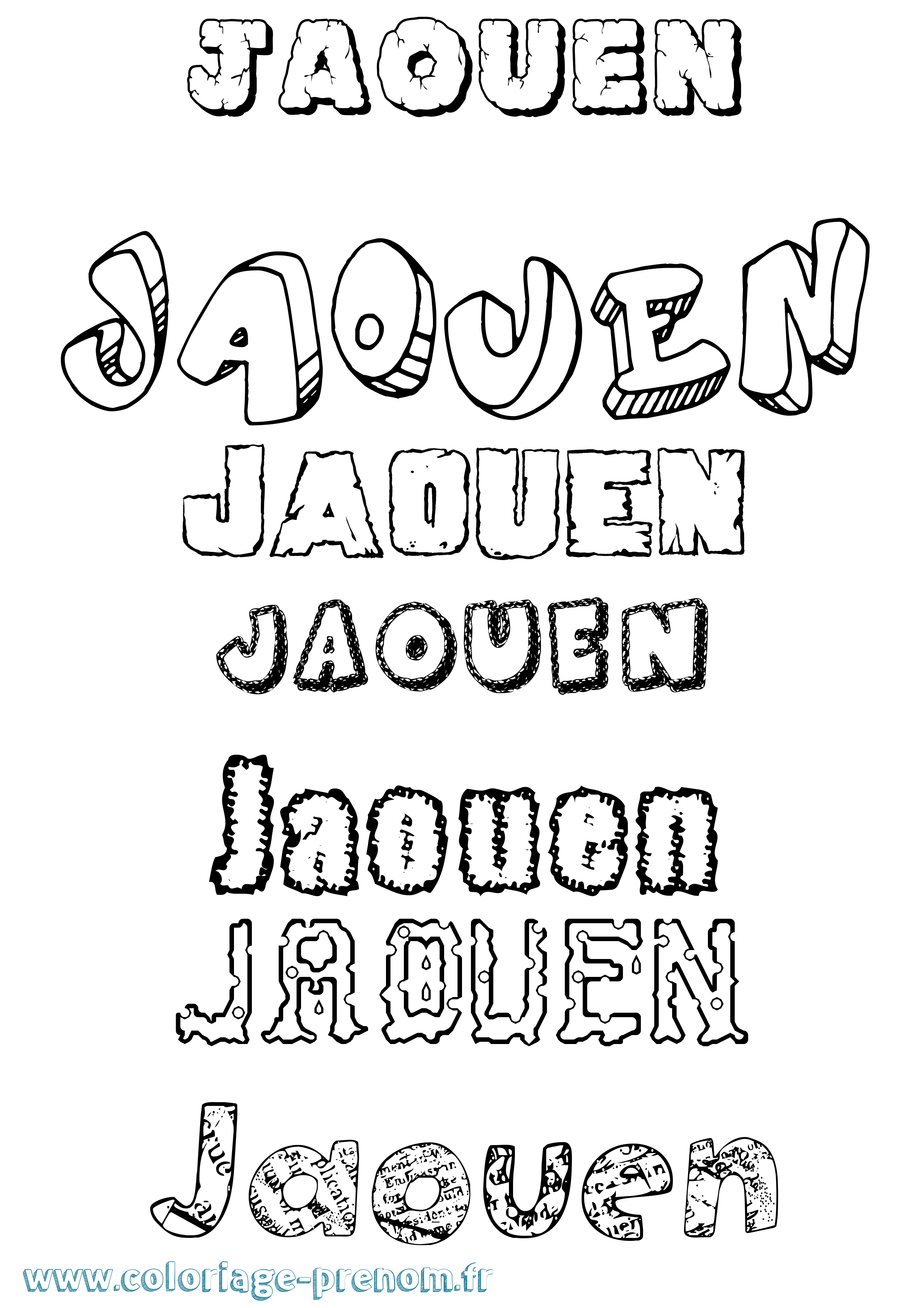 Coloriage Jaouen Destructuré Coloriage prénom Jaouen Destructuré