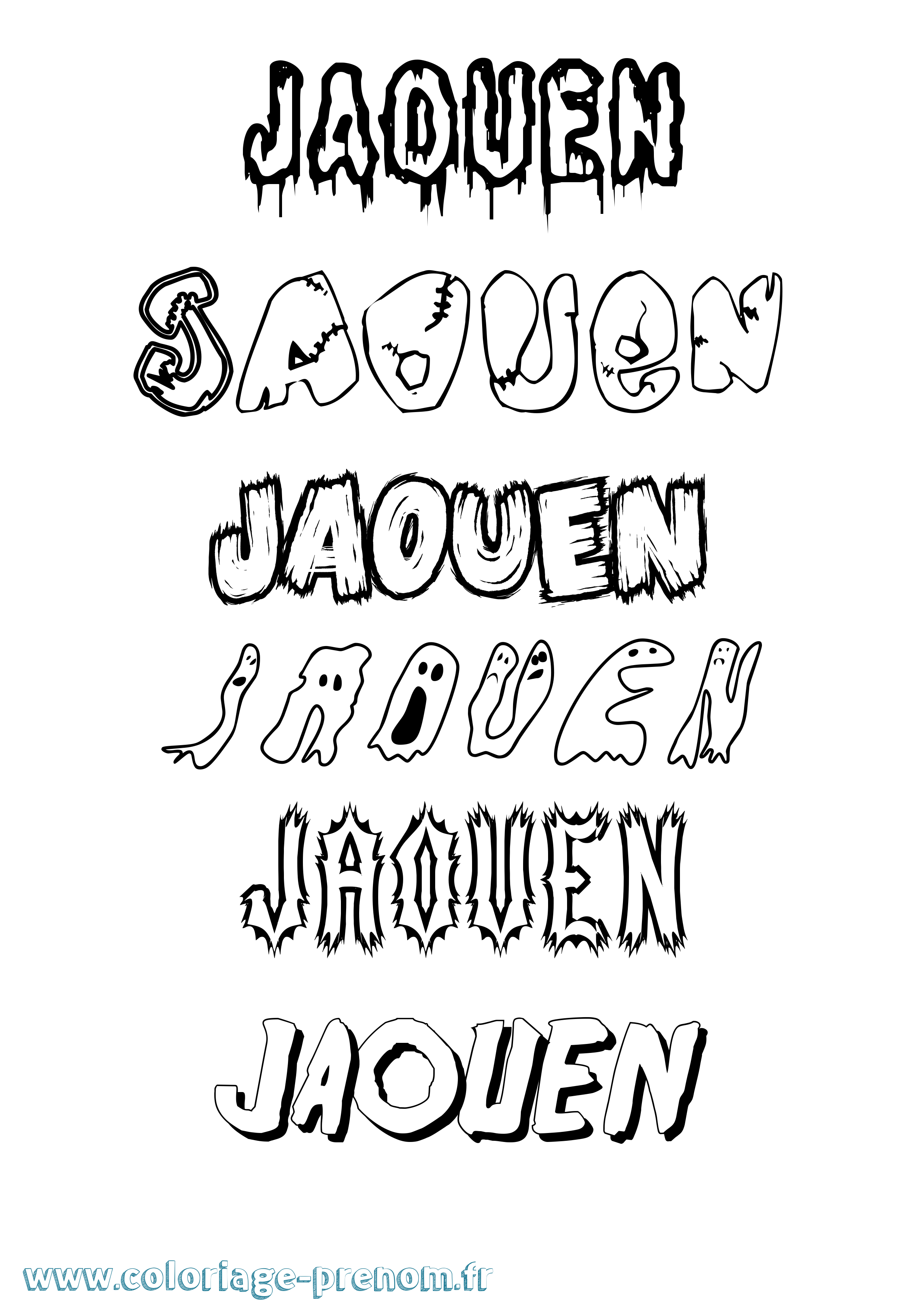 Coloriage Jaouen Frisson Coloriage prénom Jaouen Frisson
