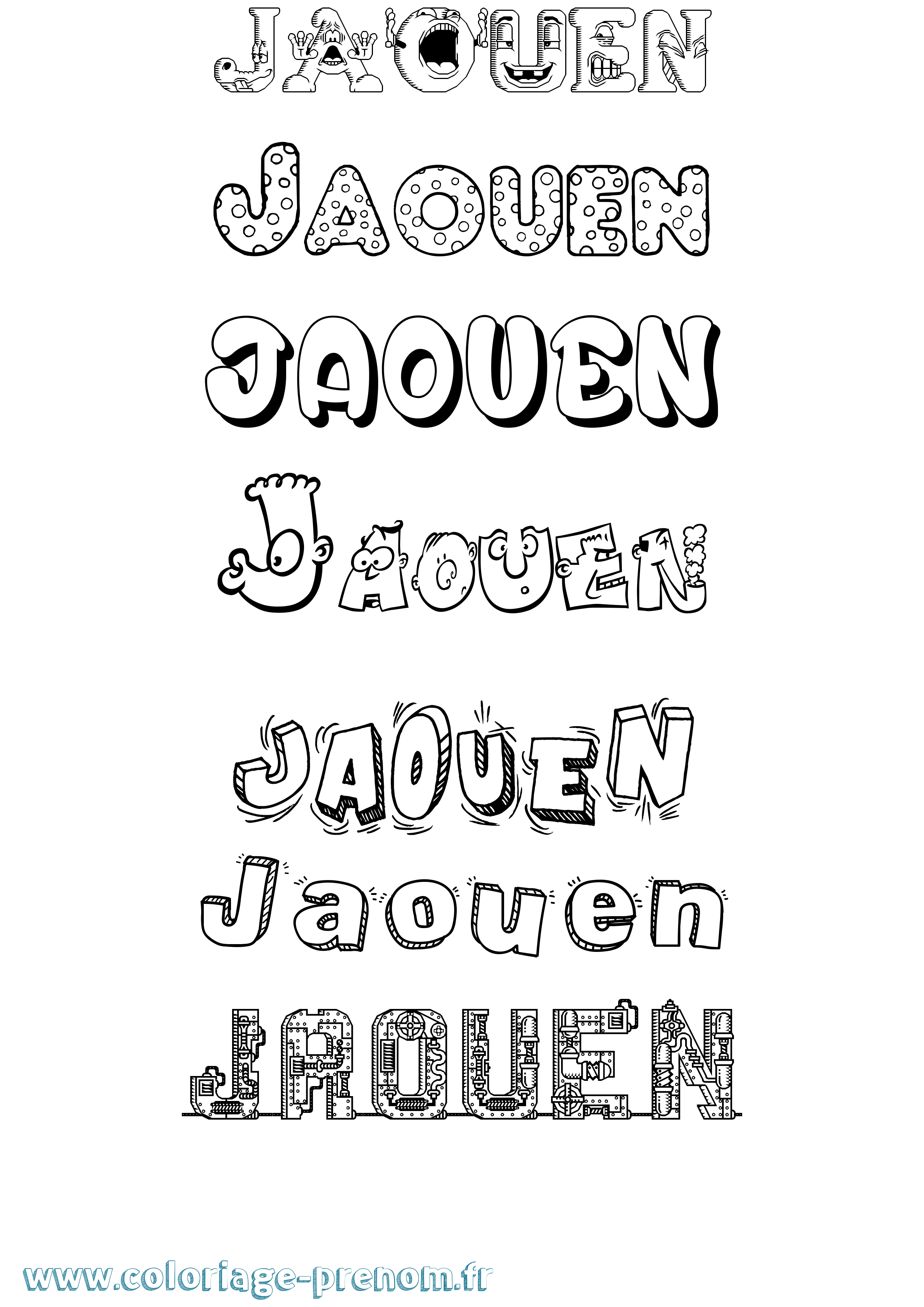 Coloriage Jaouen Fun Coloriage prénom Jaouen Fun