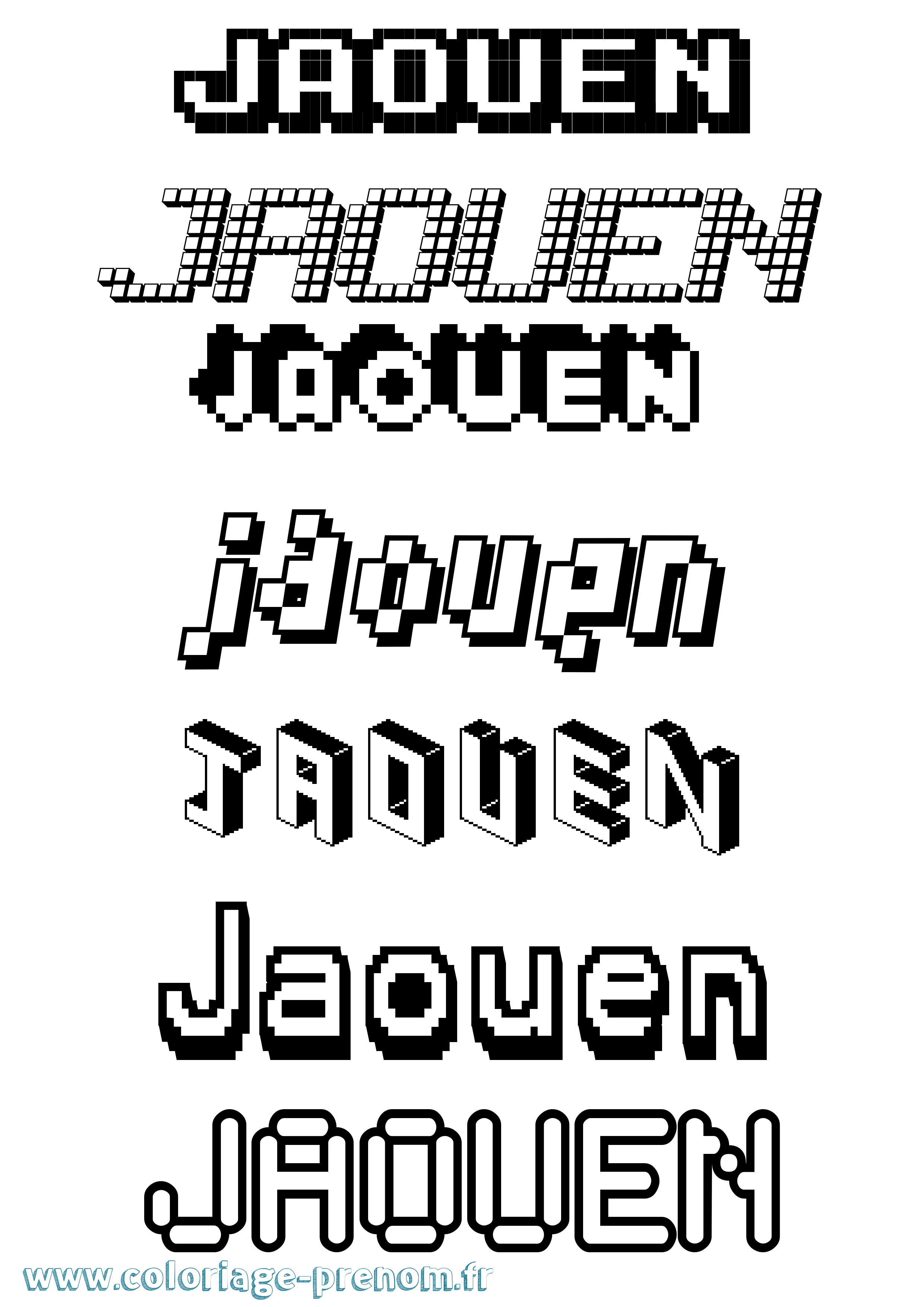 Coloriage Jaouen Pixel Coloriage prénom Jaouen Pixel