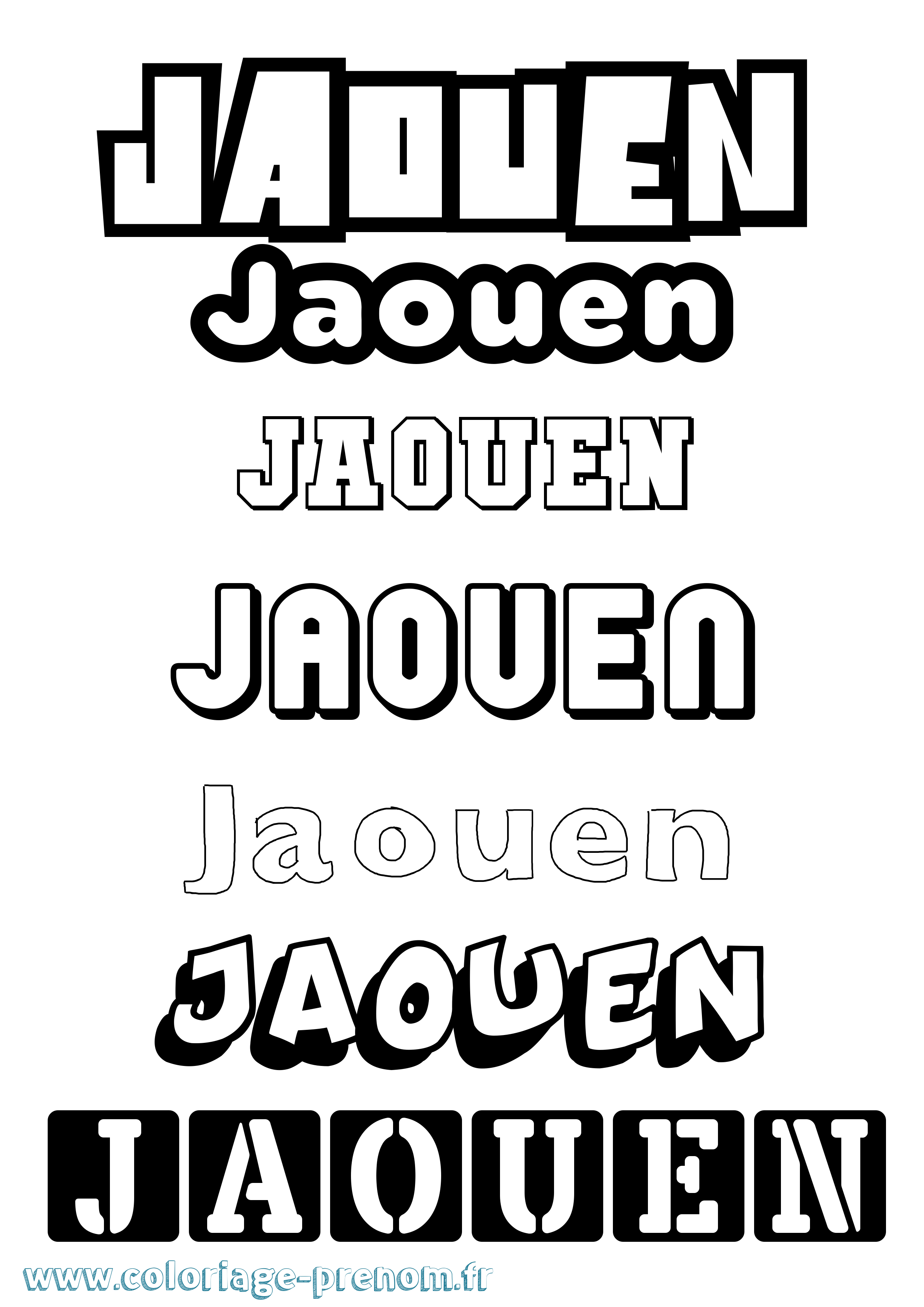 Coloriage Jaouen Simple Coloriage prénom Jaouen Simple