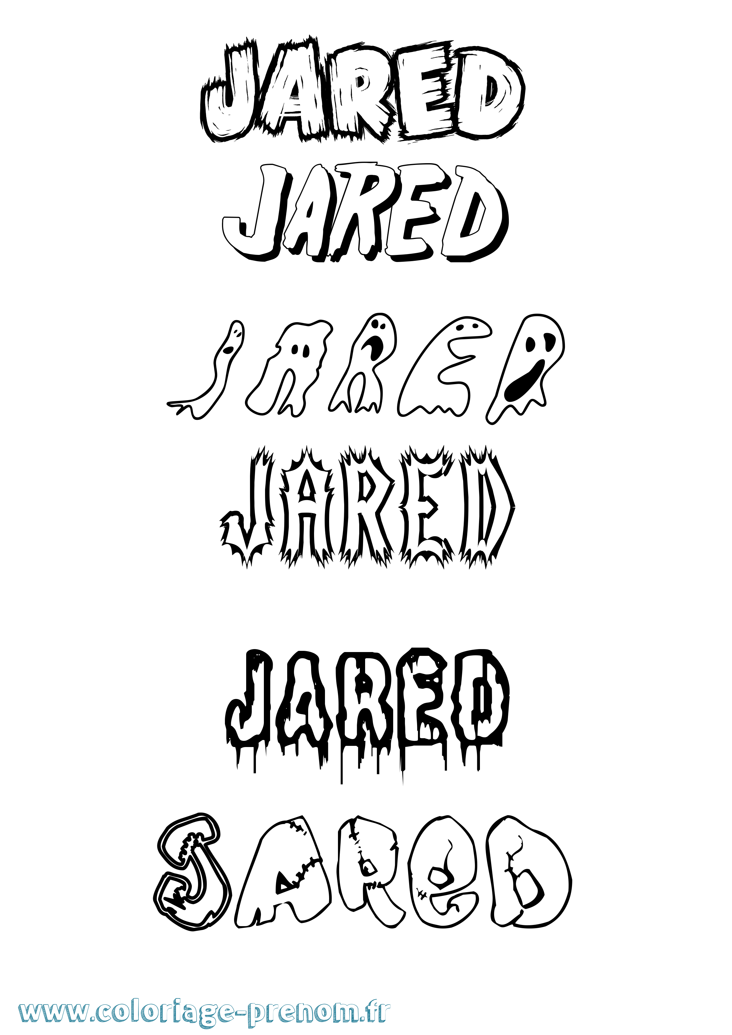 Coloriage Jared Frisson Coloriage prénom Jared Frisson