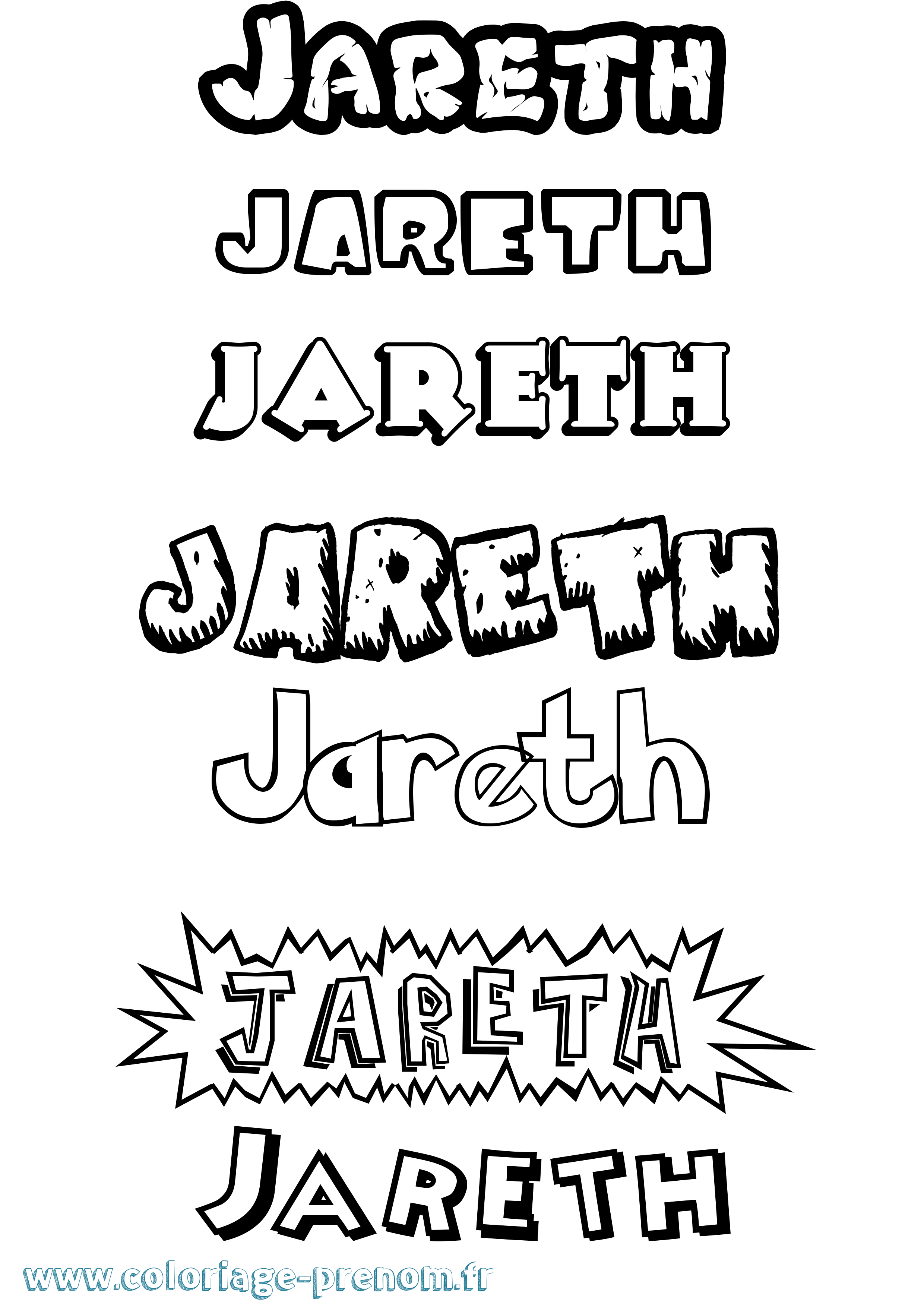 Coloriage Jareth Dessin Animé Coloriage prénom Jareth Dessin Animé