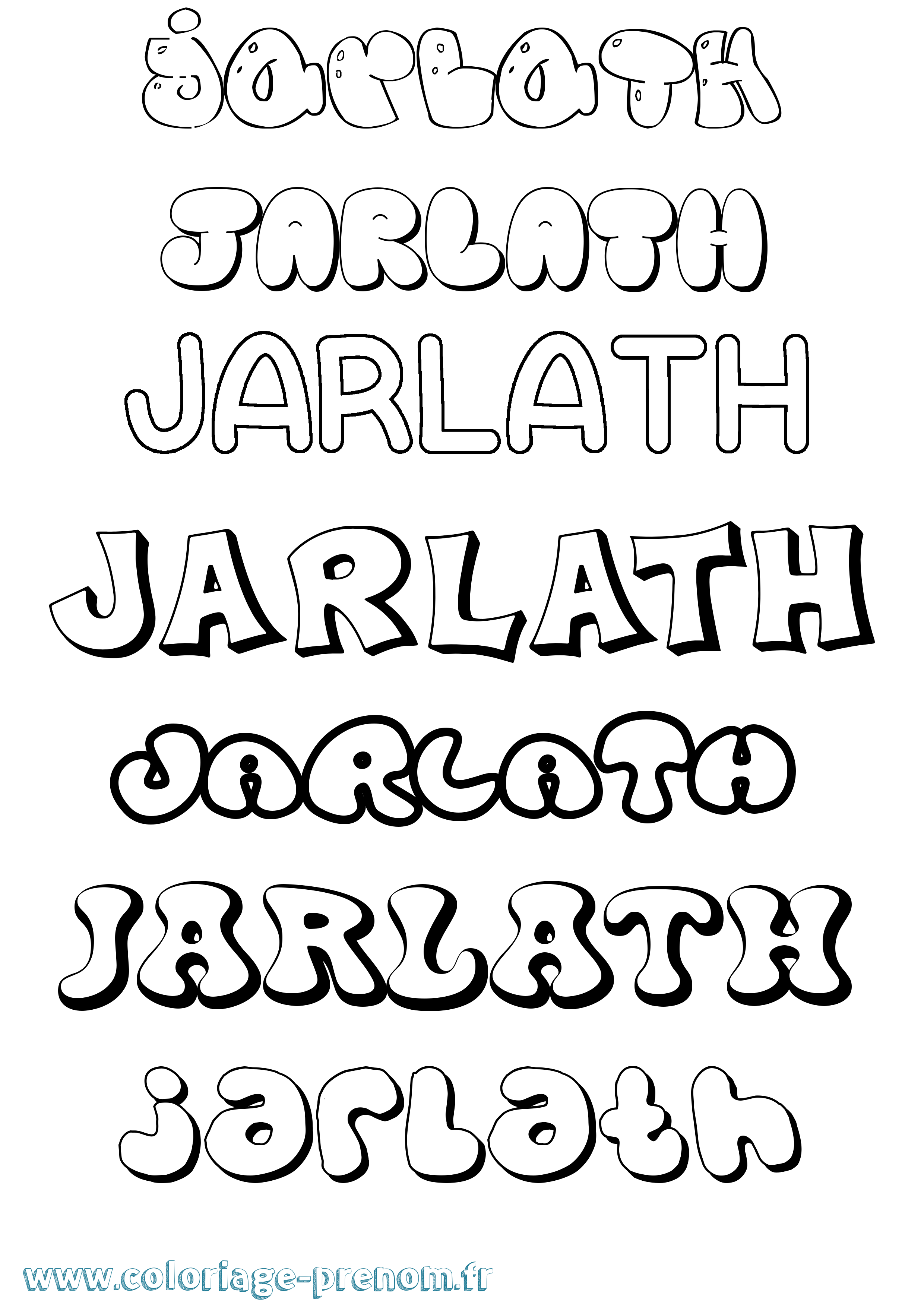 Coloriage Jarlath Bubble Coloriage prénom Jarlath Bubble
