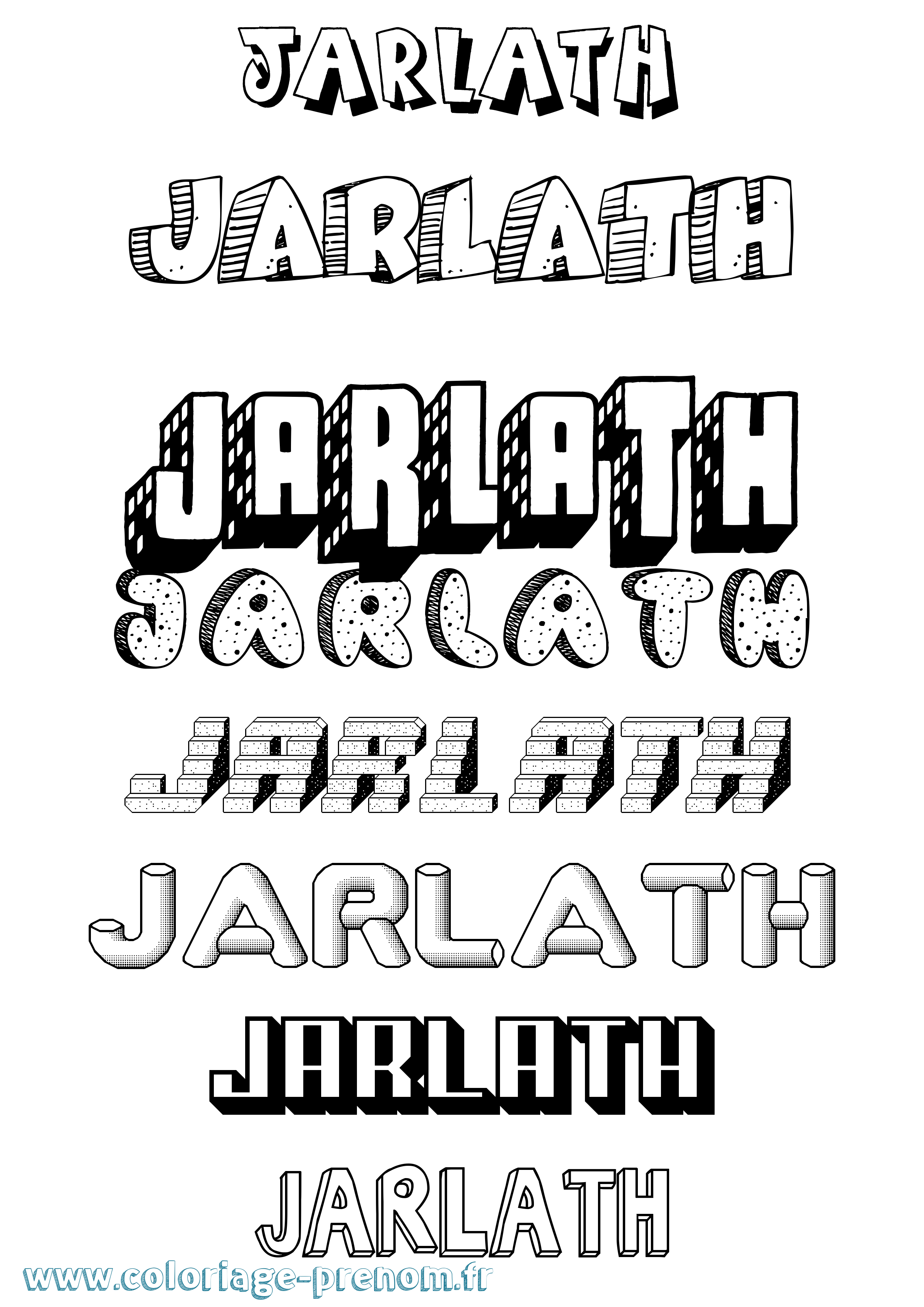 Coloriage Jarlath Effet 3D Coloriage prénom Jarlath Effet 3D