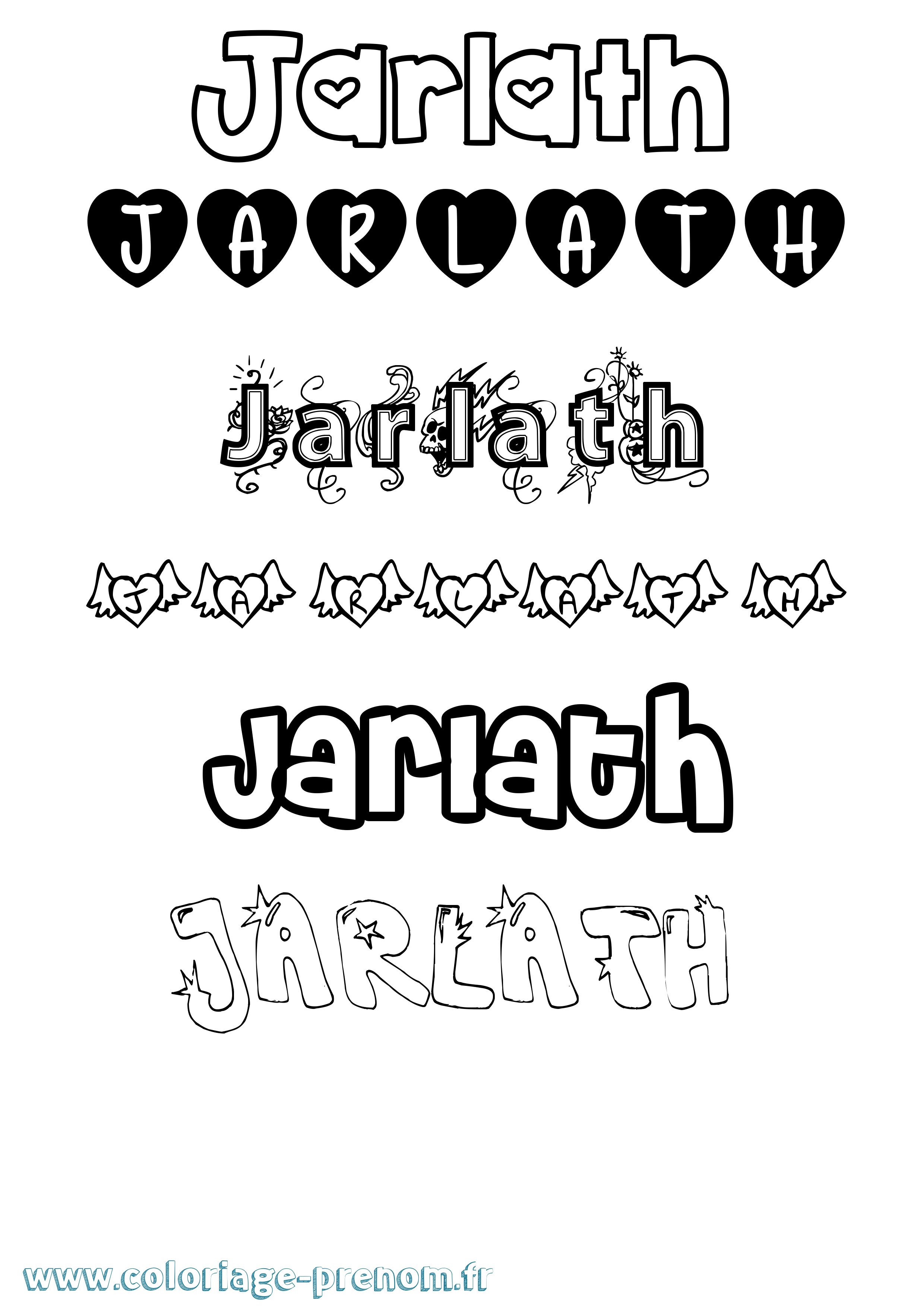 Coloriage Jarlath Girly Coloriage prénom Jarlath Girly