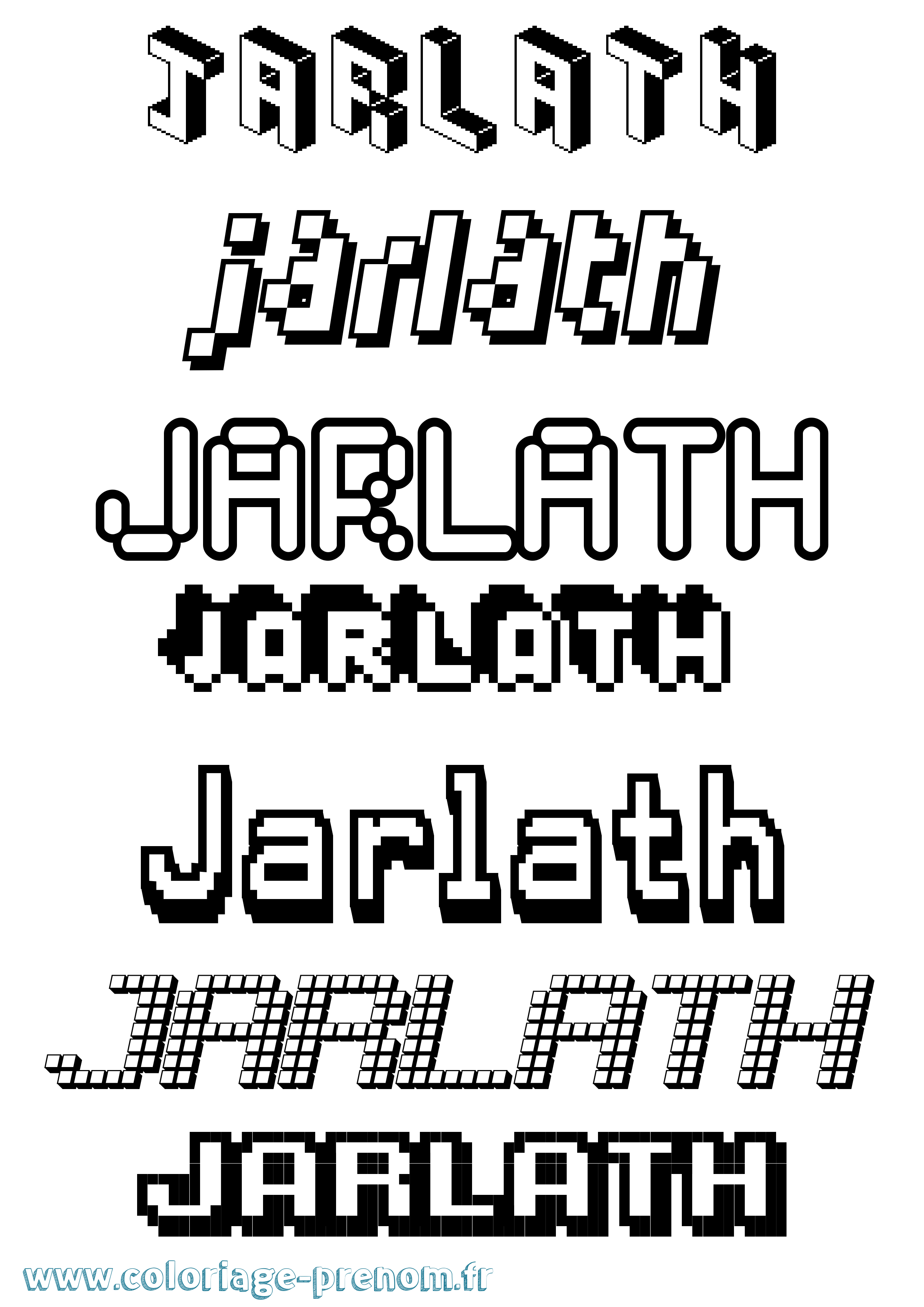 Coloriage Jarlath Pixel Coloriage prénom Jarlath Pixel