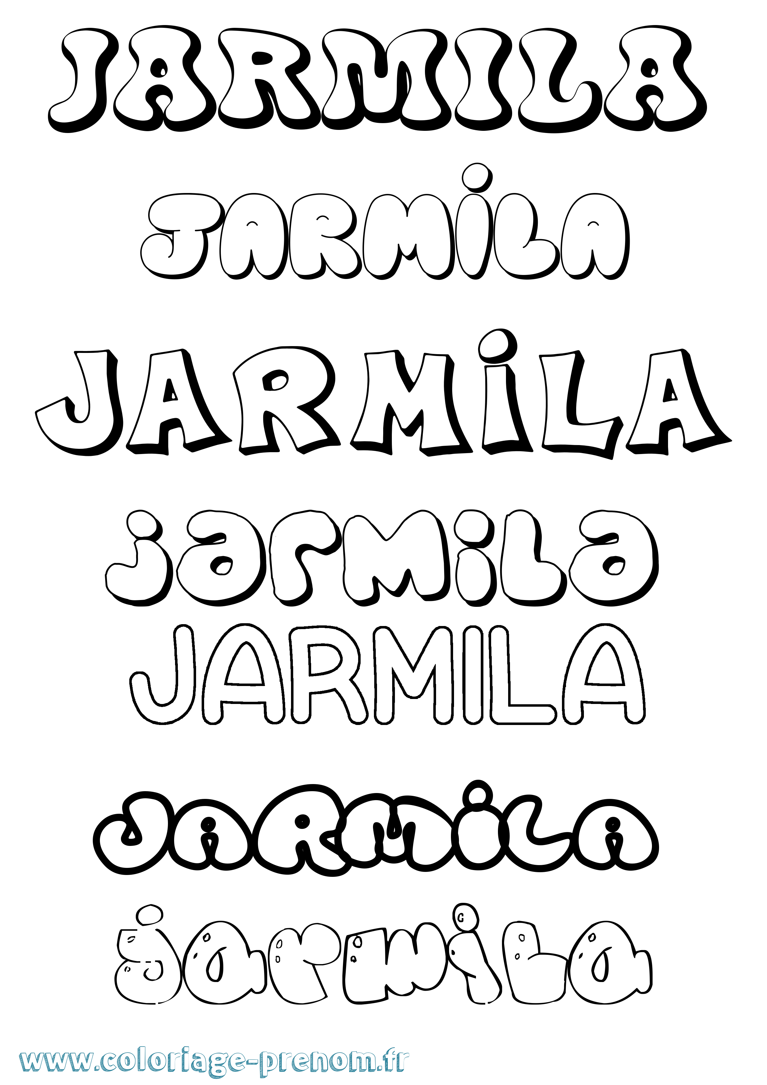 Coloriage Jarmila Bubble Coloriage prénom Jarmila Bubble