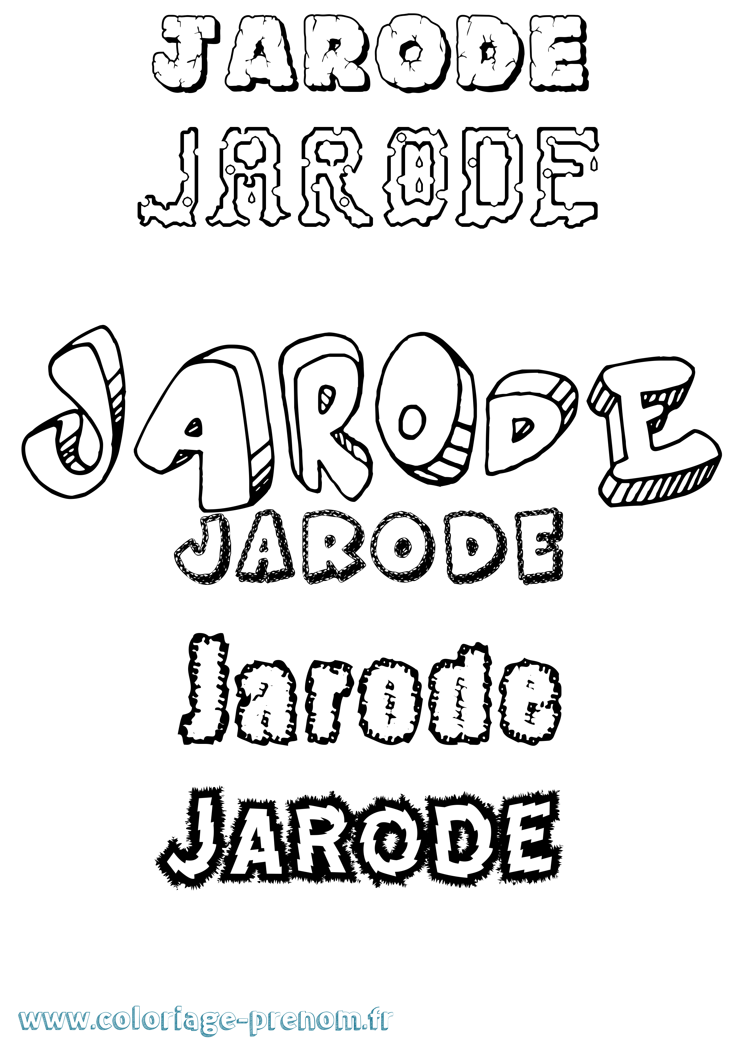 Coloriage Jarode Destructuré Coloriage prénom Jarode Destructuré