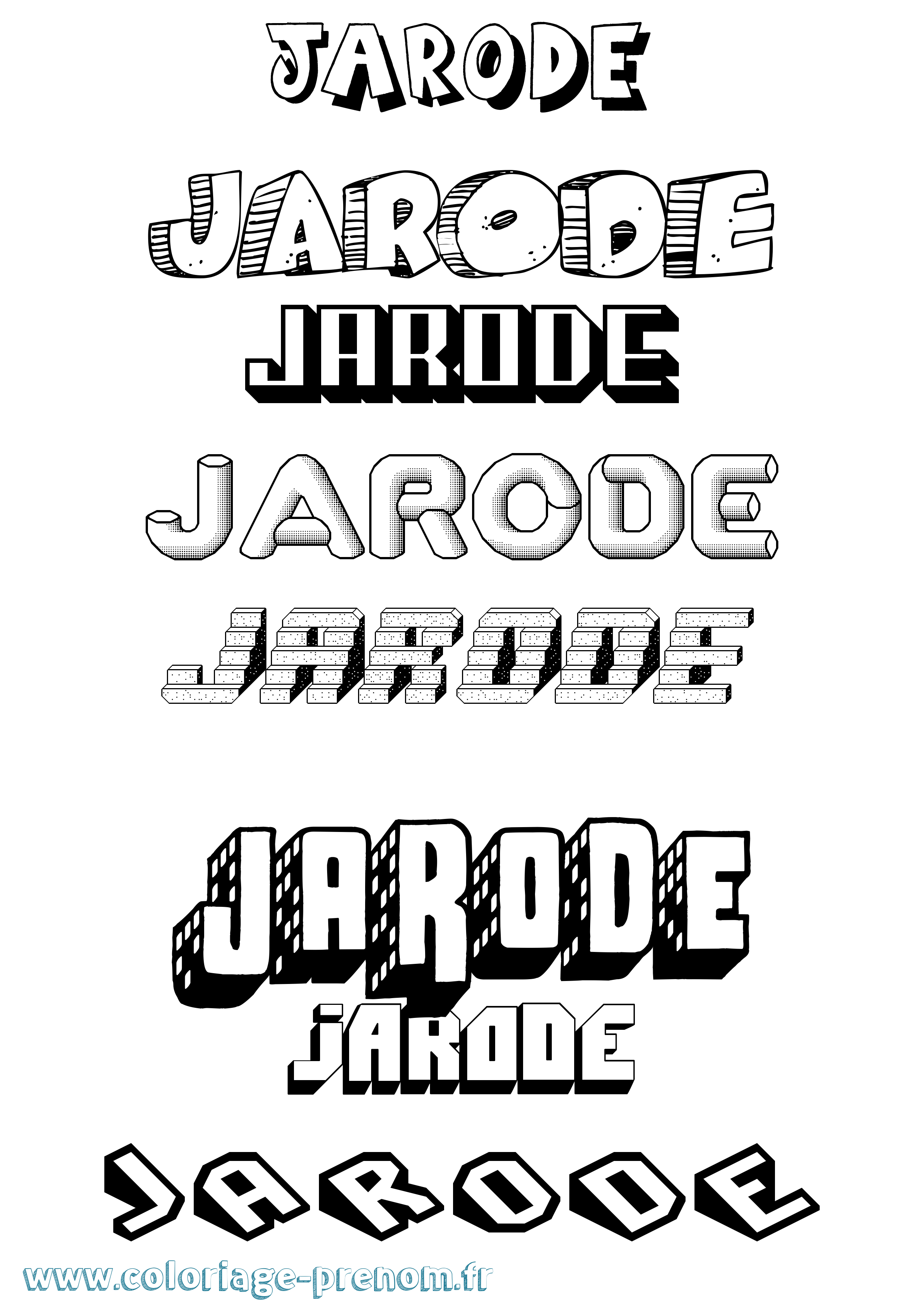Coloriage Jarode Effet 3D Coloriage prénom Jarode Effet 3D