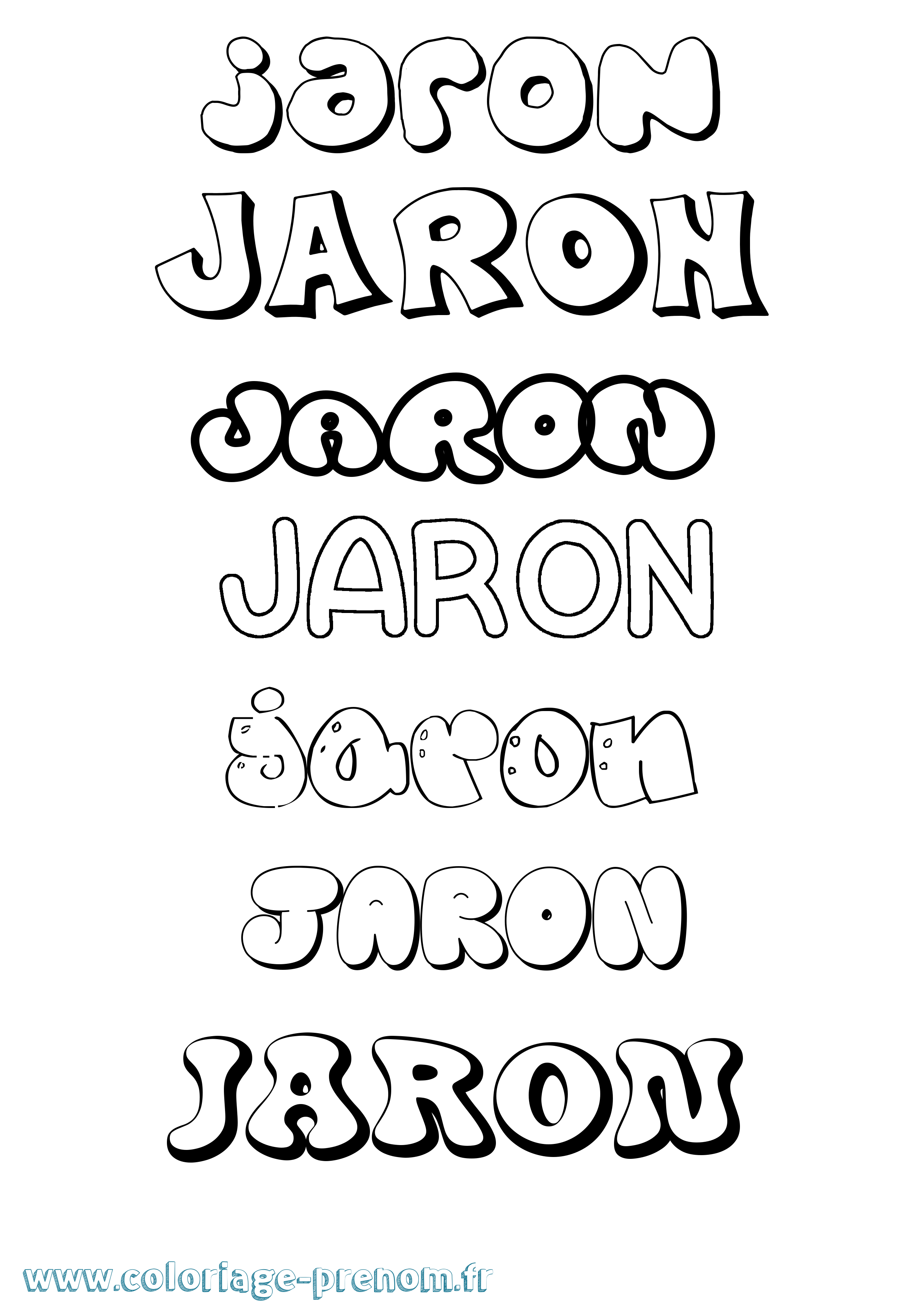 Coloriage Jaron Bubble Coloriage prénom Jaron Bubble