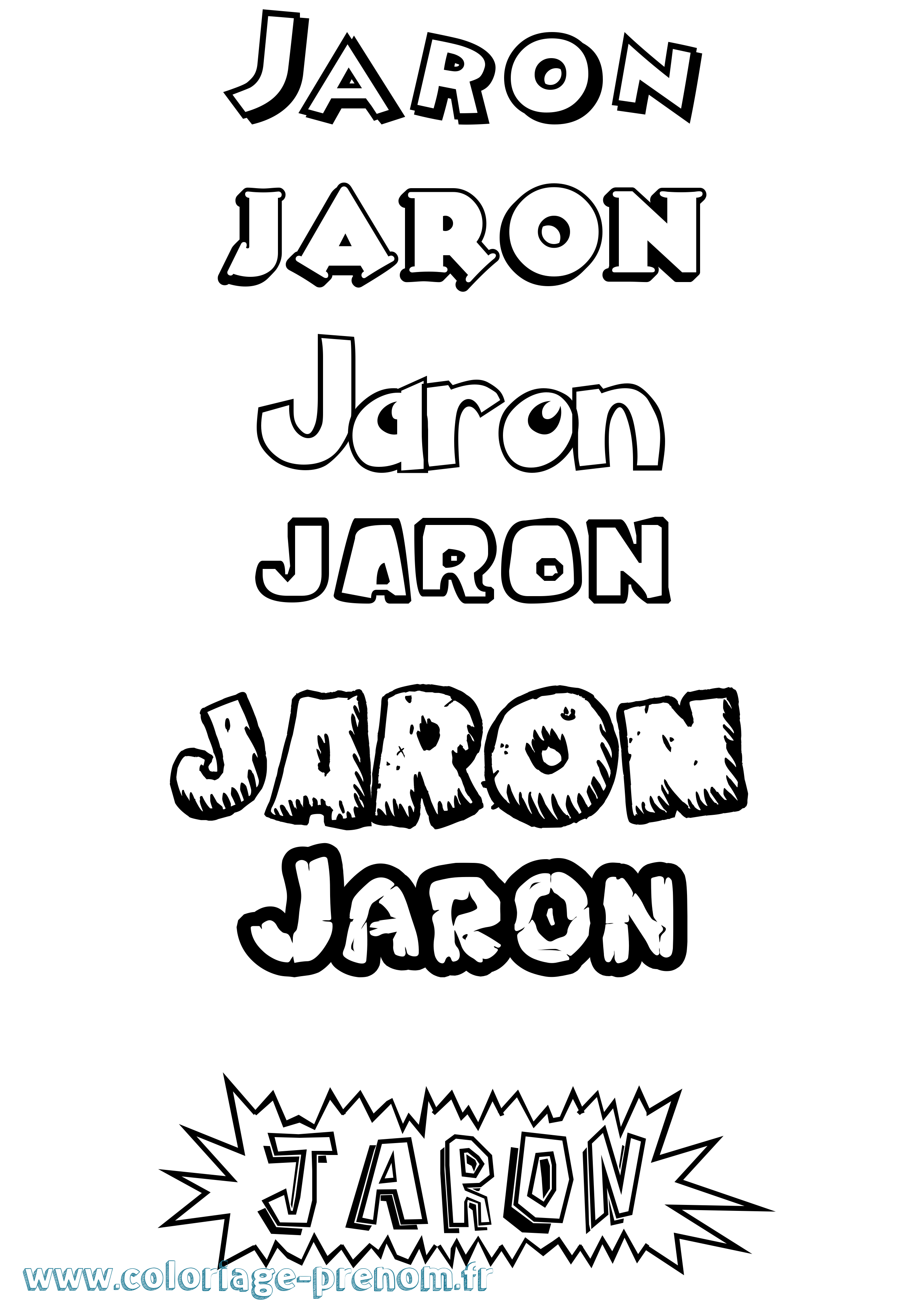 Coloriage Jaron Dessin Animé Coloriage prénom Jaron Dessin Animé