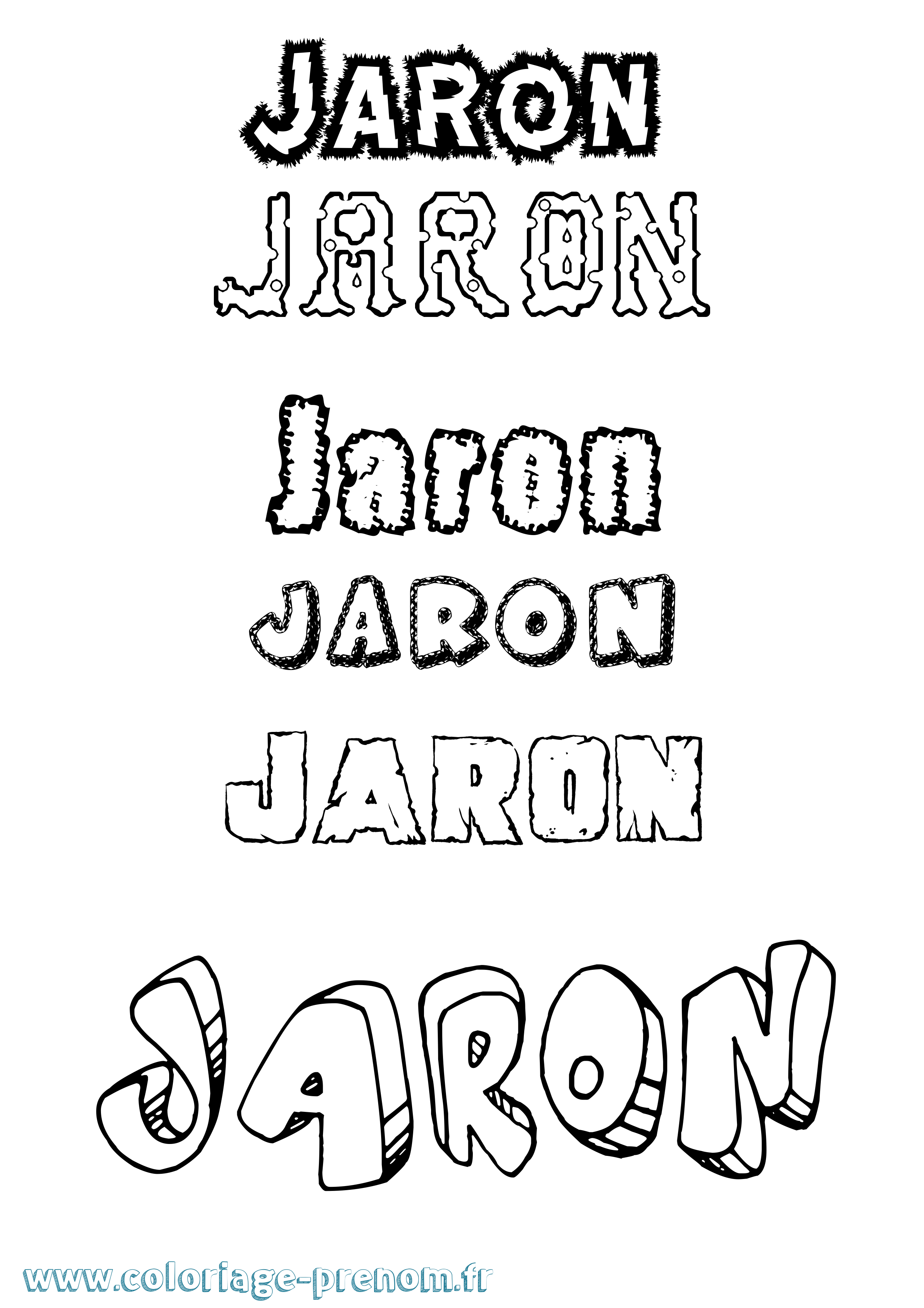 Coloriage Jaron Destructuré Coloriage prénom Jaron Destructuré
