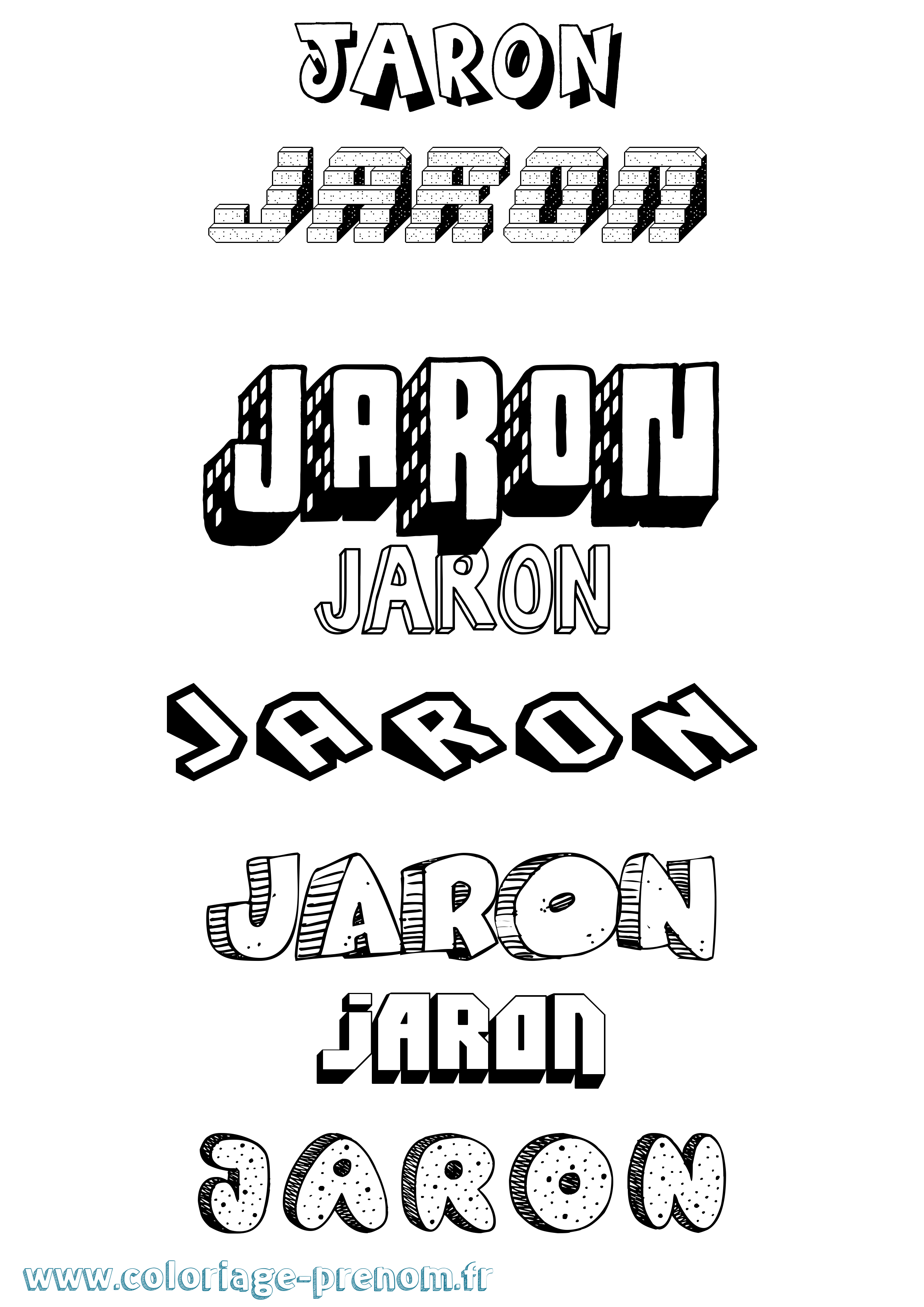 Coloriage Jaron Effet 3D Coloriage prénom Jaron Effet 3D