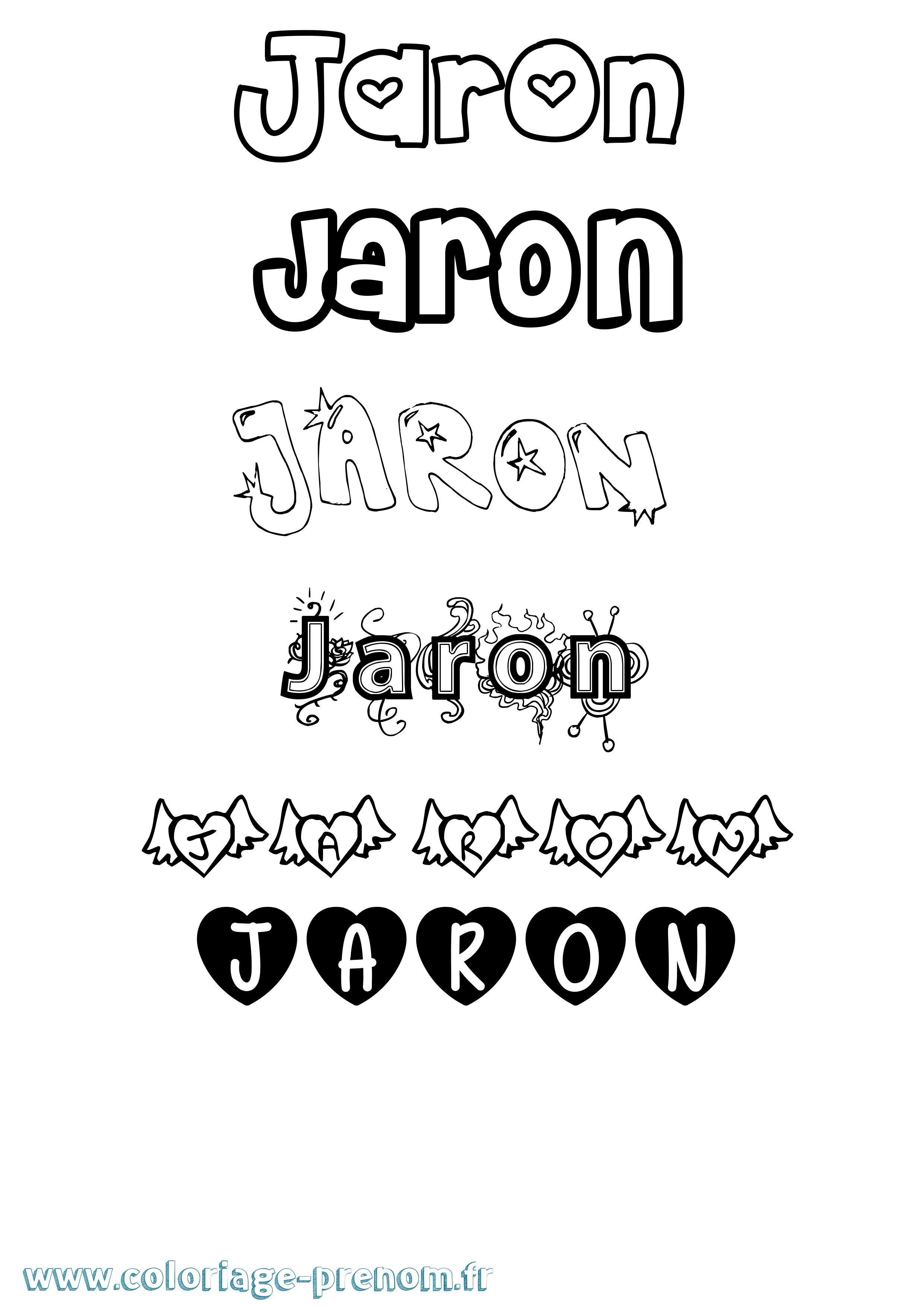 Coloriage Jaron Girly Coloriage prénom Jaron Girly