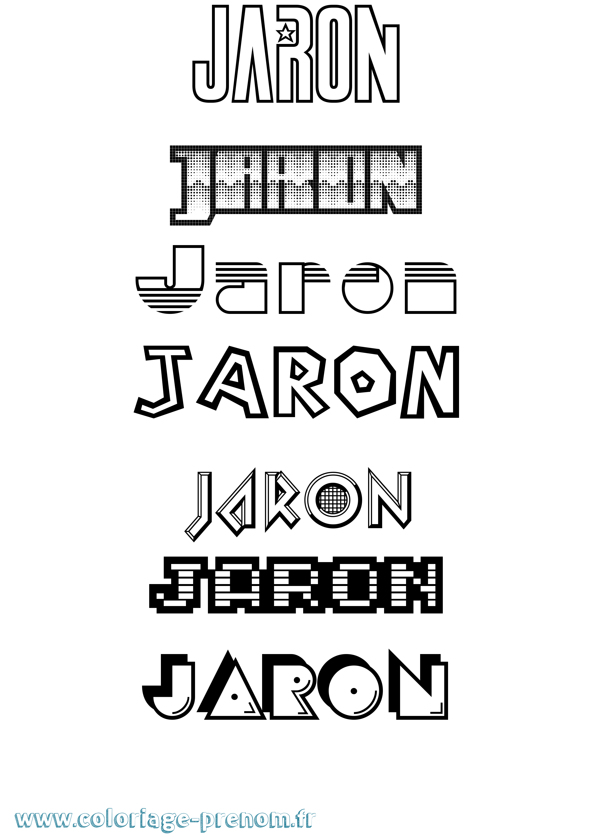 Coloriage Jaron Jeux Vidéos Coloriage prénom Jaron Jeux Vidéos