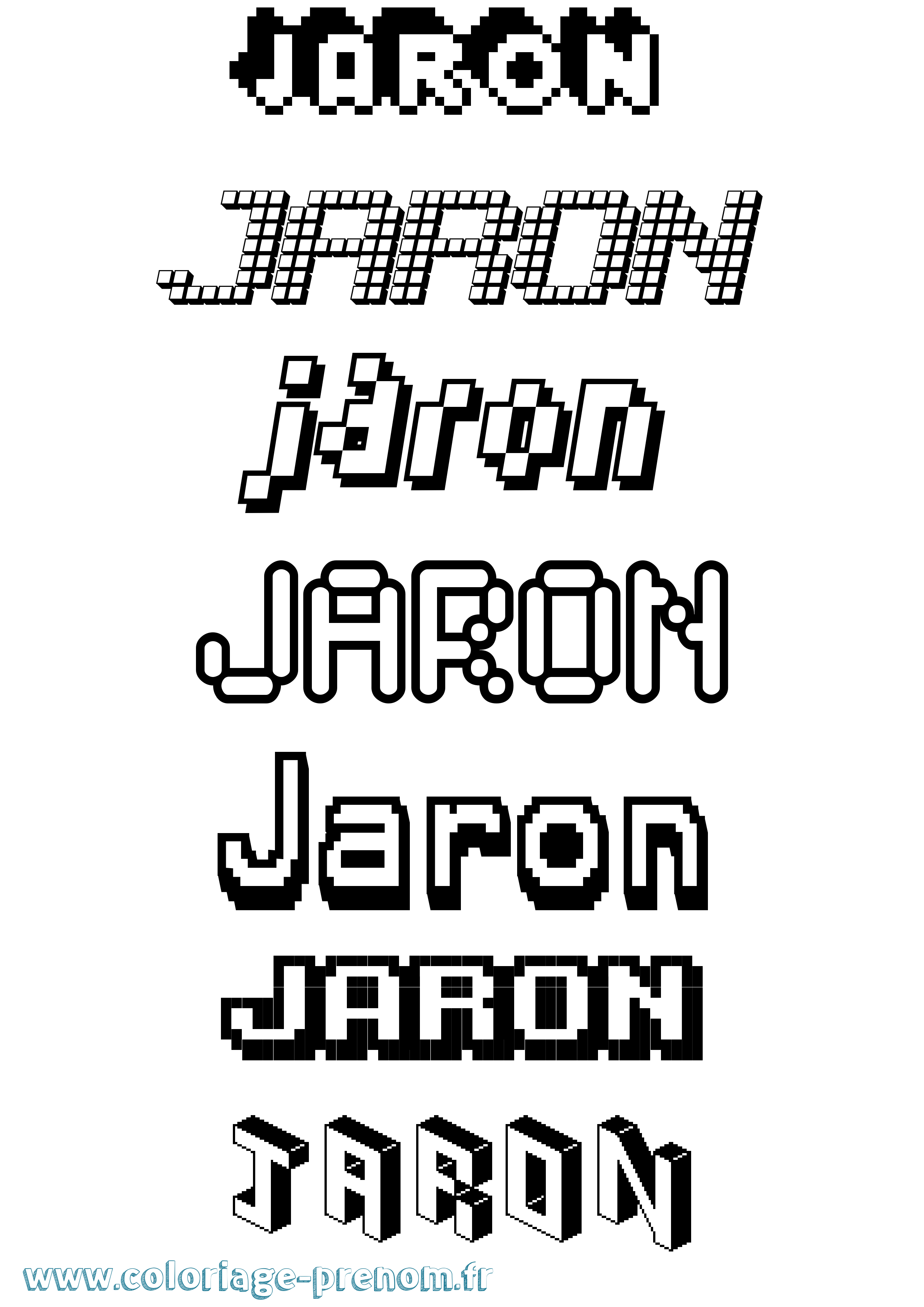 Coloriage Jaron Pixel Coloriage prénom Jaron Pixel