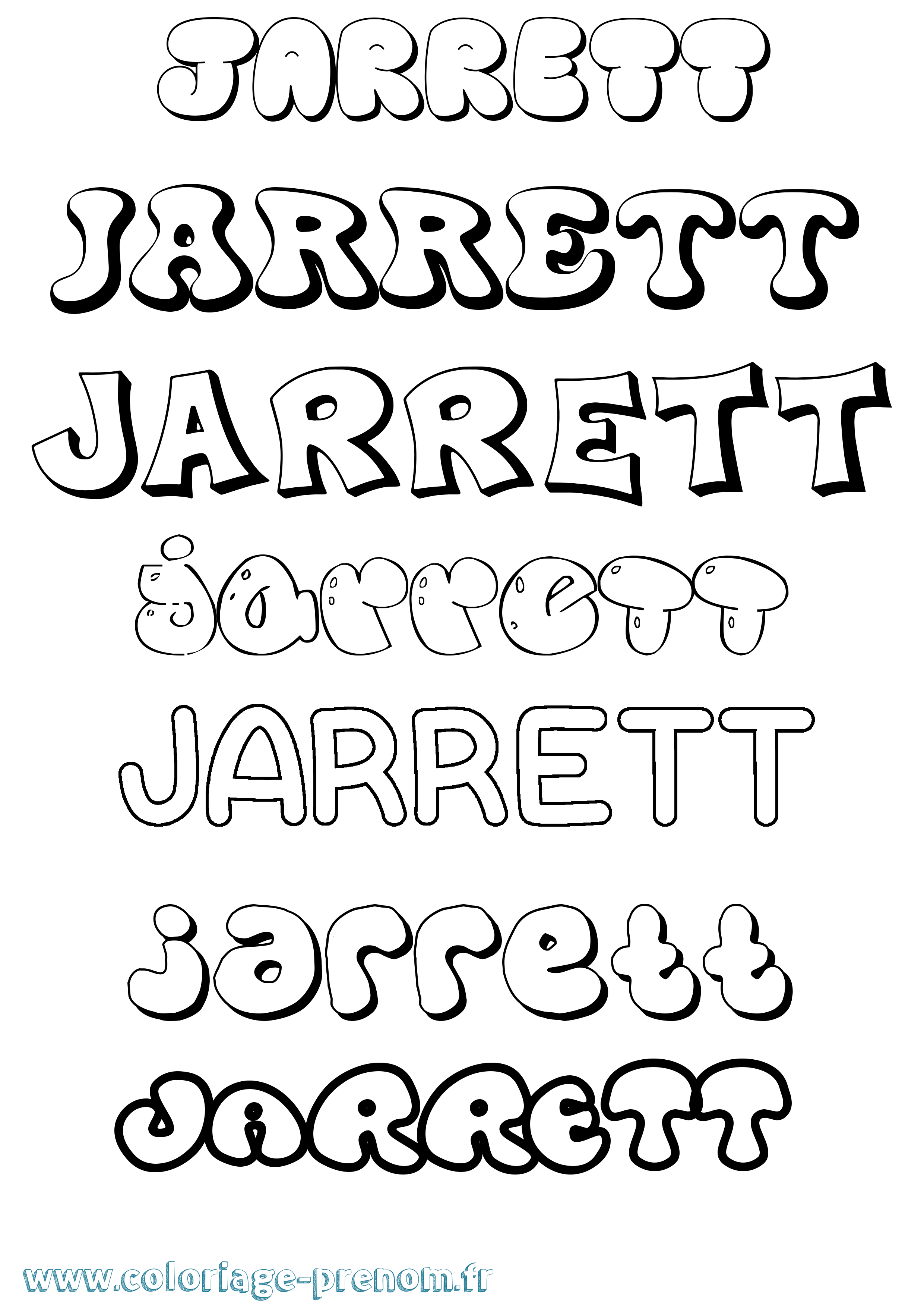 Coloriage Jarrett Bubble Coloriage prénom Jarrett Bubble