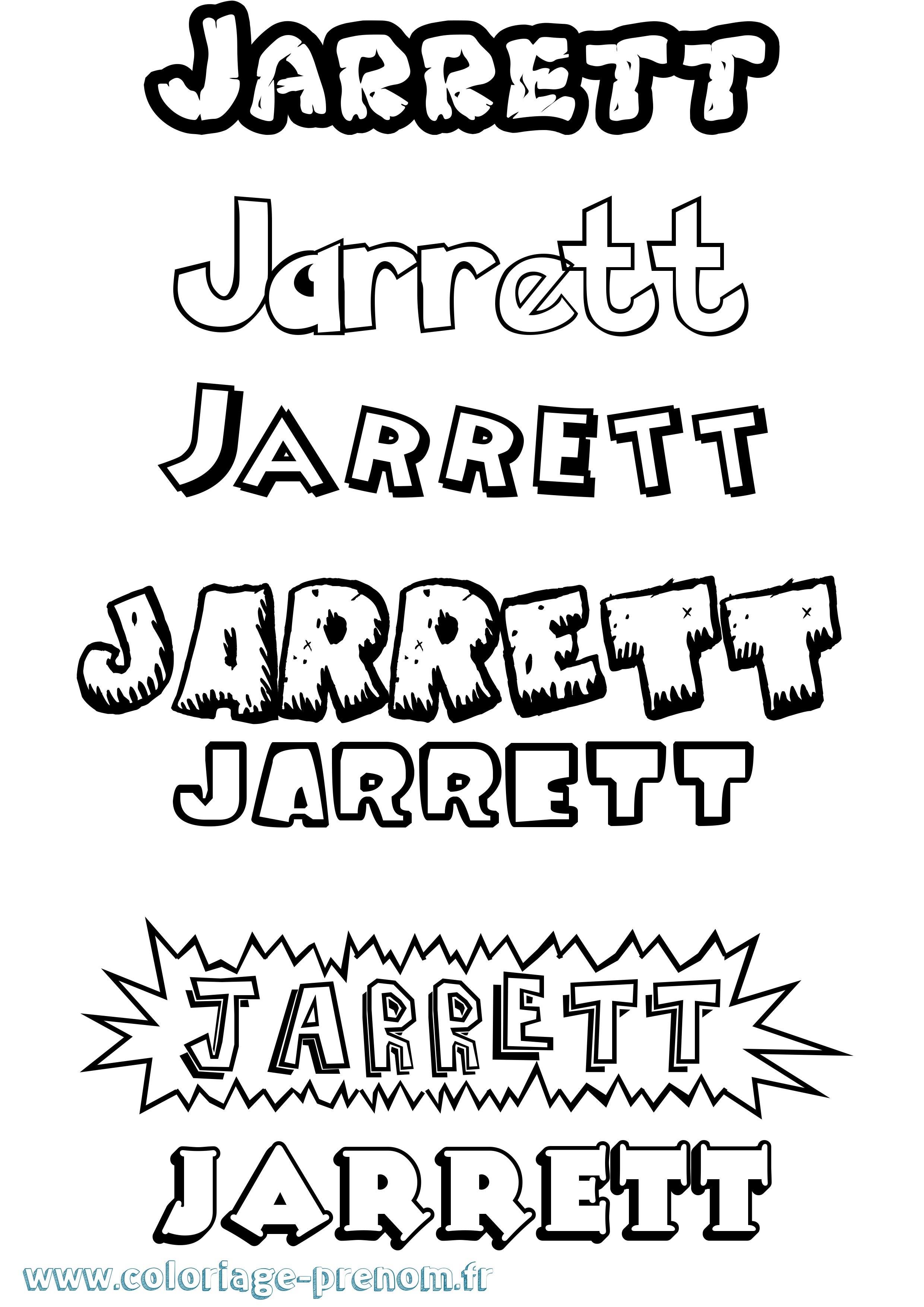 Coloriage Jarrett Dessin Animé Coloriage prénom Jarrett Dessin Animé
