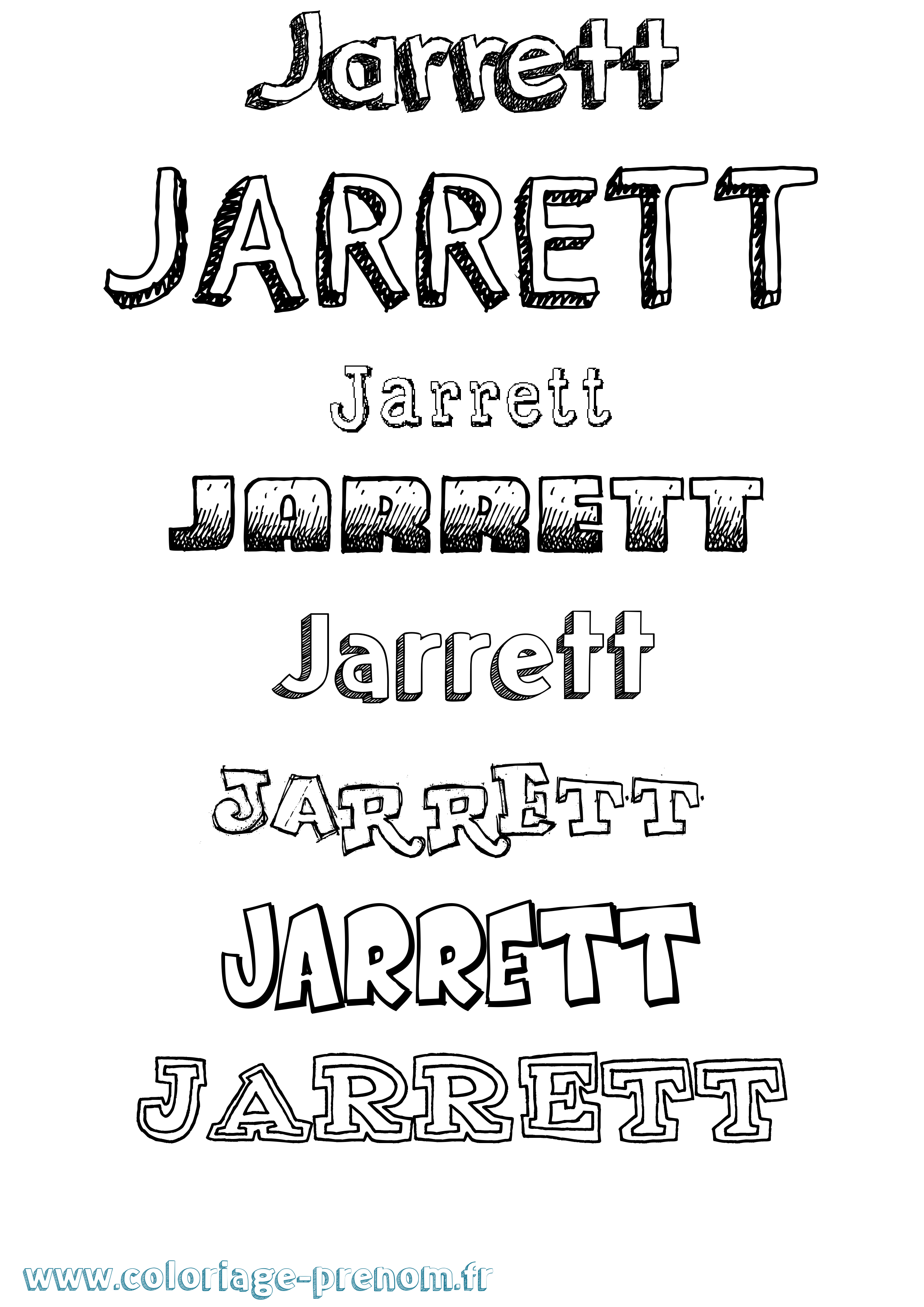 Coloriage Jarrett Dessiné Coloriage prénom Jarrett Dessiné
