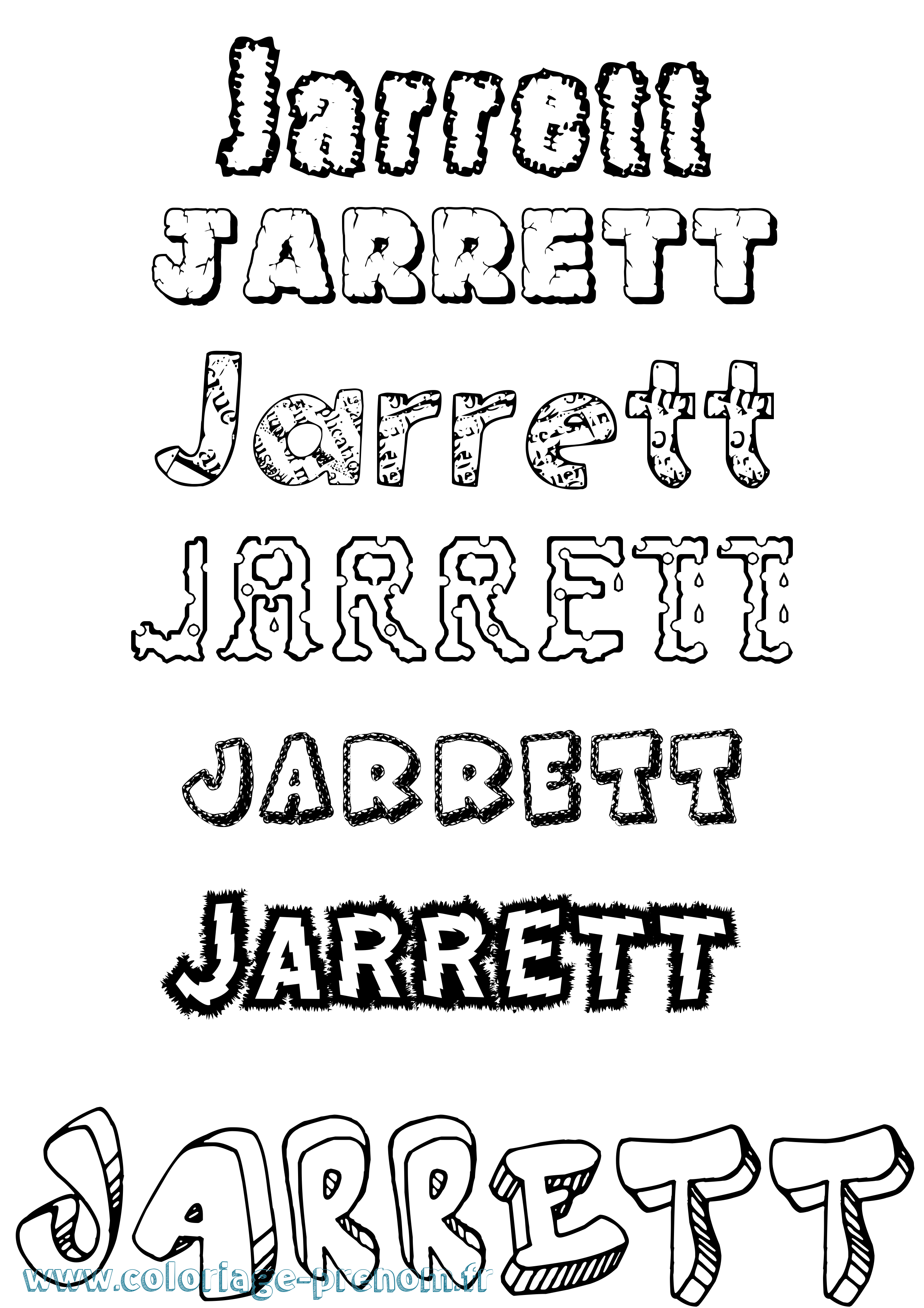 Coloriage Jarrett Destructuré Coloriage prénom Jarrett Destructuré