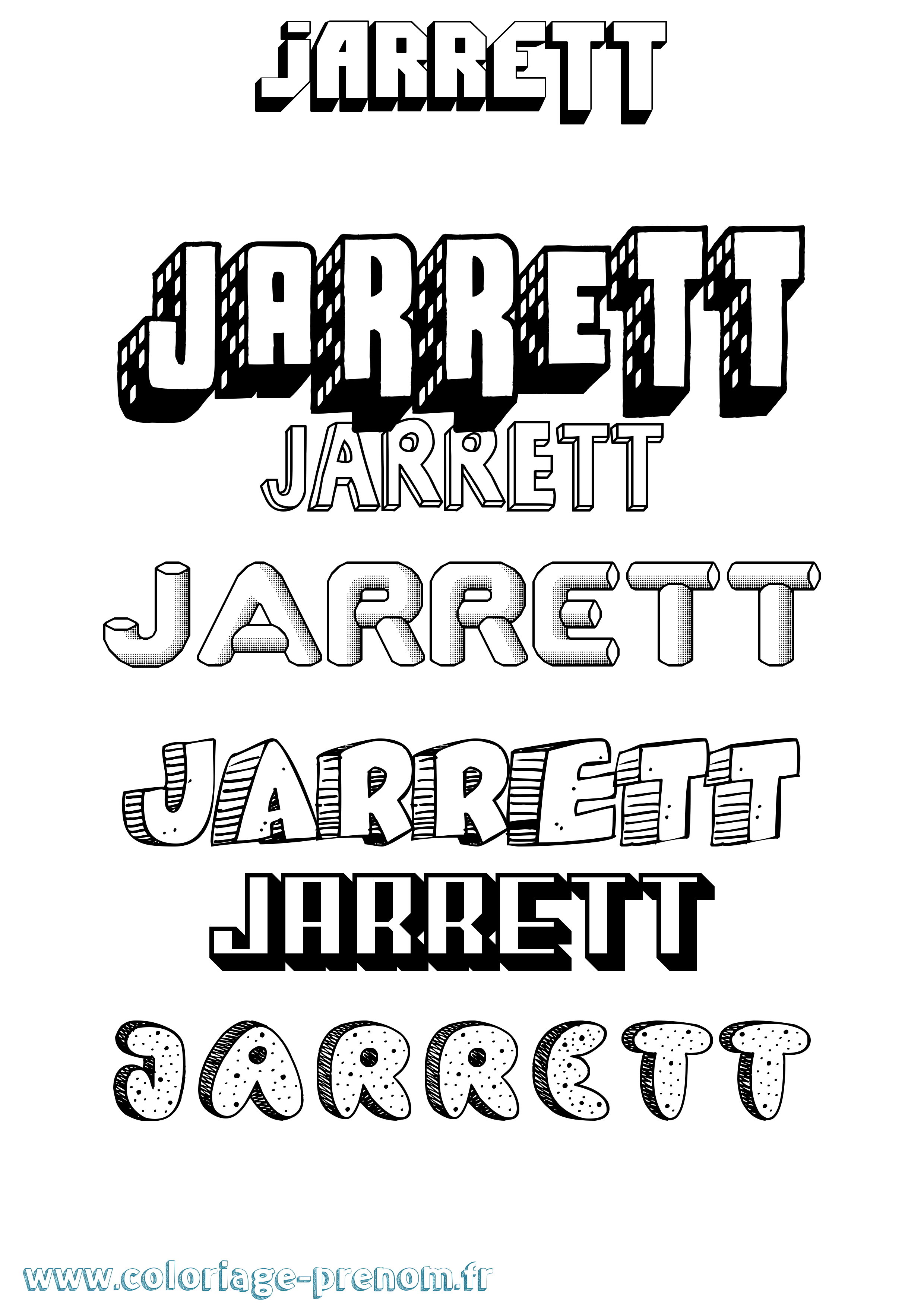 Coloriage Jarrett Effet 3D Coloriage prénom Jarrett Effet 3D