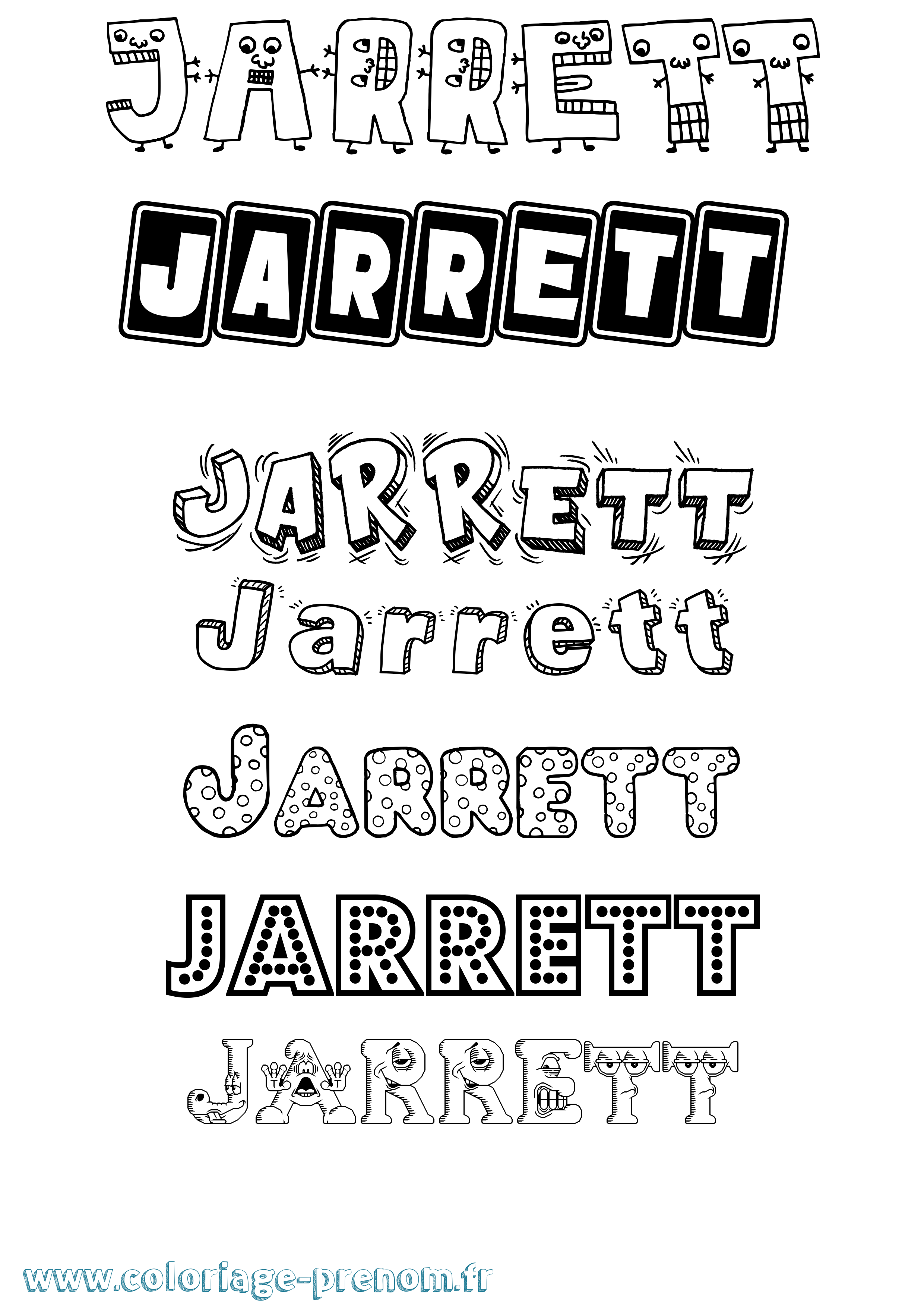 Coloriage Jarrett Fun Coloriage prénom Jarrett Fun