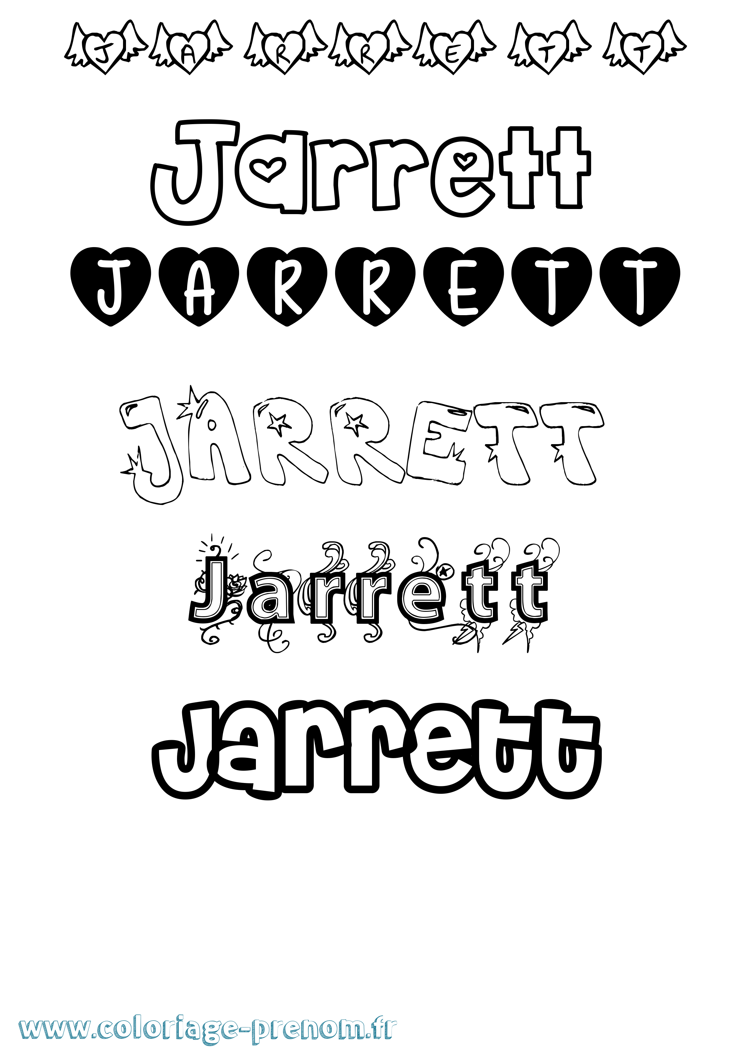 Coloriage Jarrett Girly Coloriage prénom Jarrett Girly