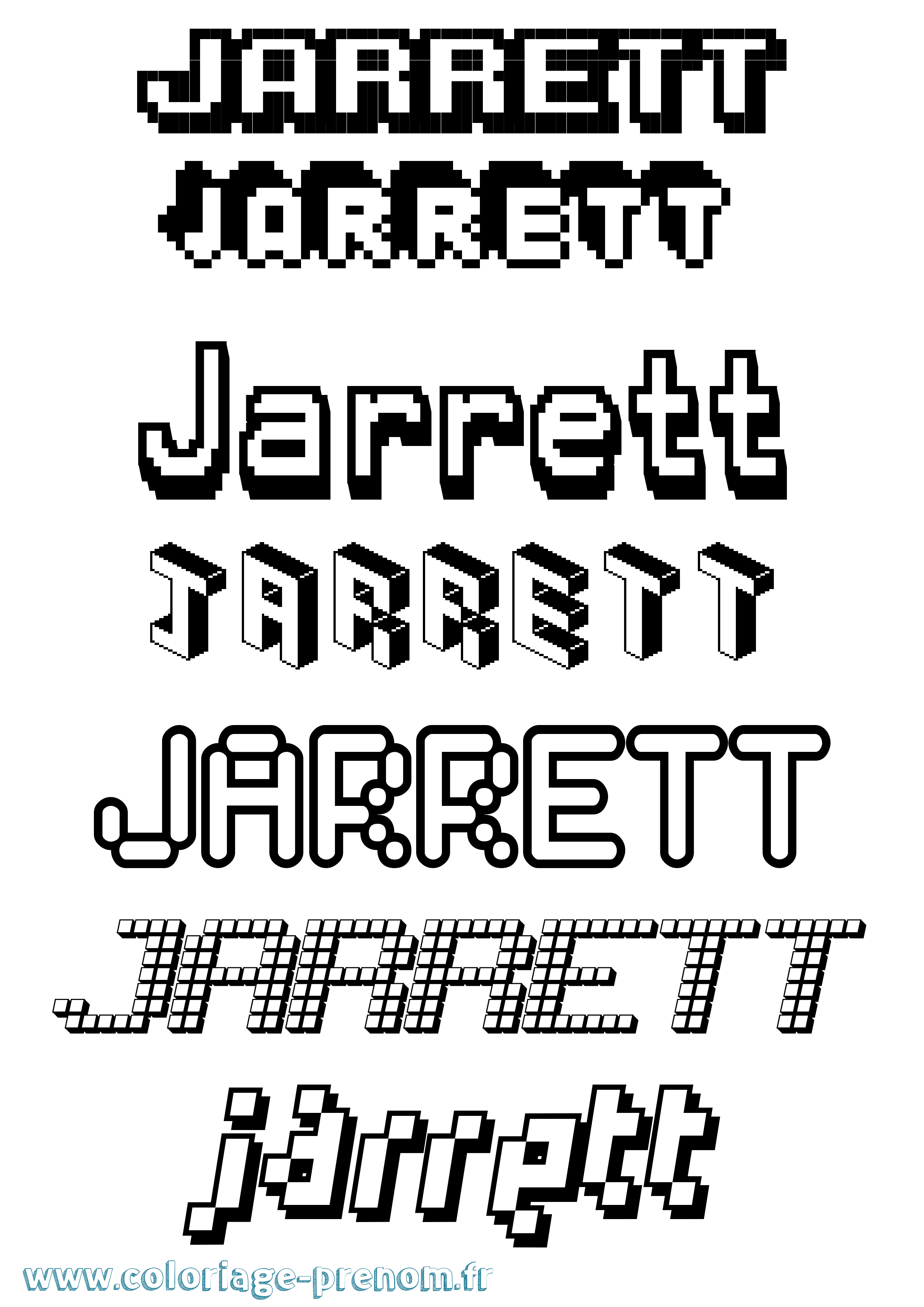 Coloriage Jarrett Pixel Coloriage prénom Jarrett Pixel