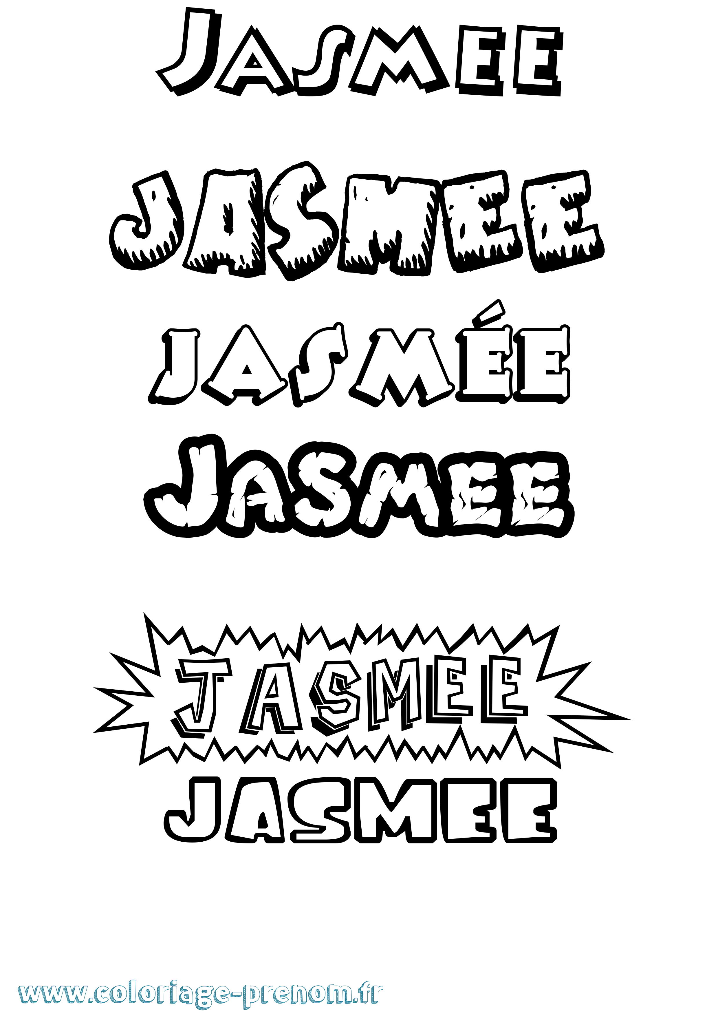 Coloriage Jasmée Dessin Animé Coloriage prénom Jasmée Dessin Animé