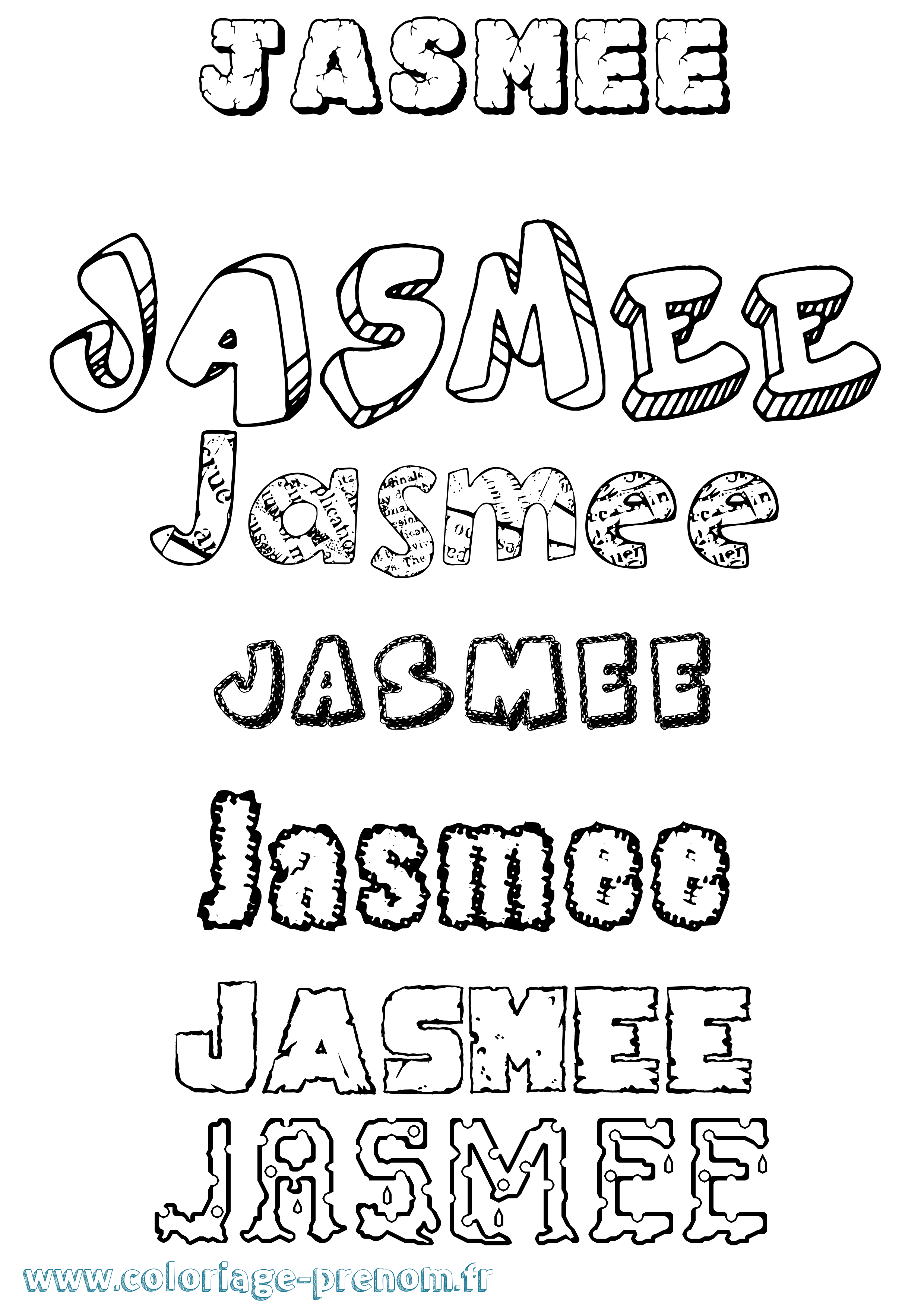 Coloriage Jasmée Destructuré Coloriage prénom Jasmée Destructuré