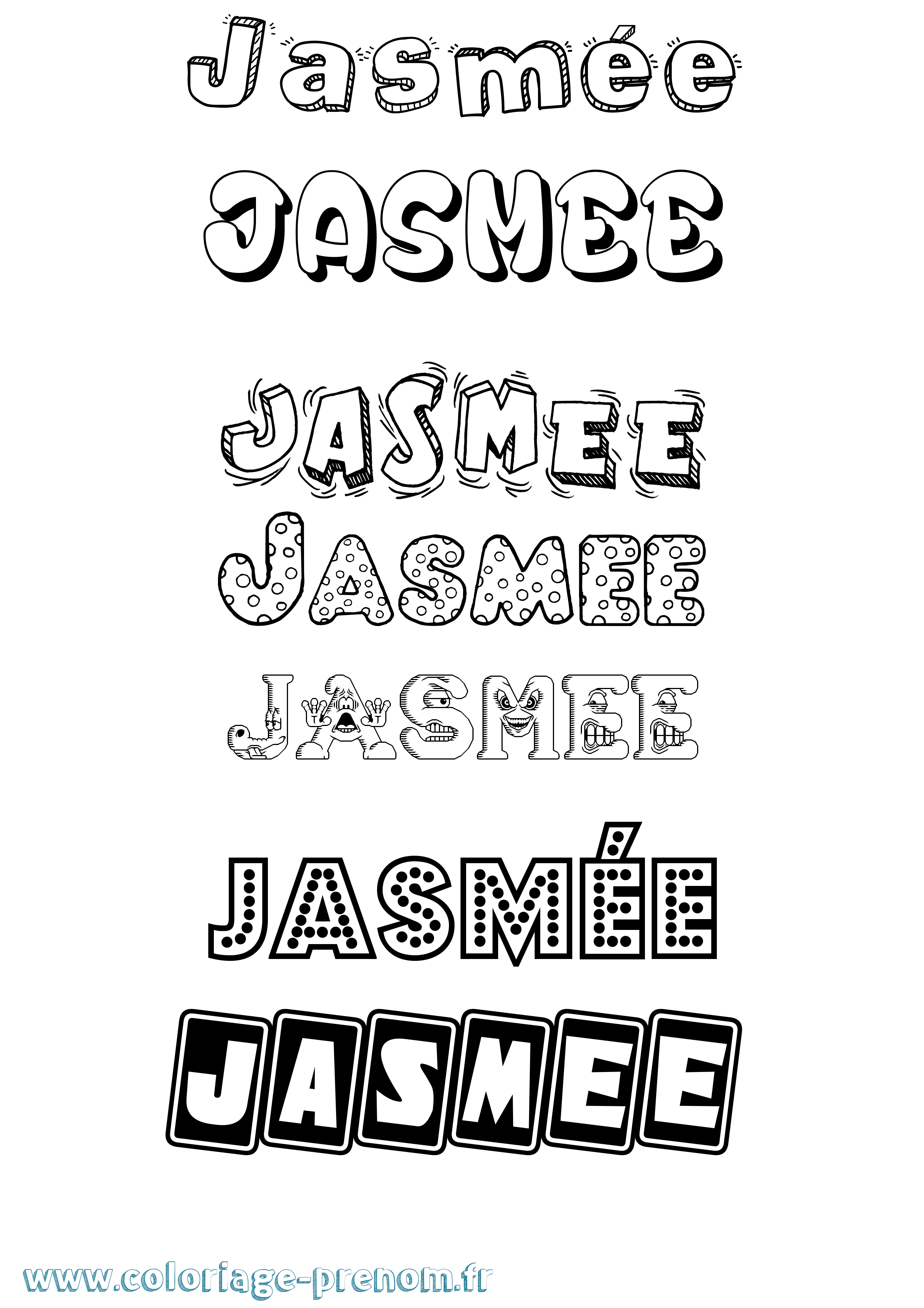Coloriage Jasmée Fun Coloriage prénom Jasmée Fun