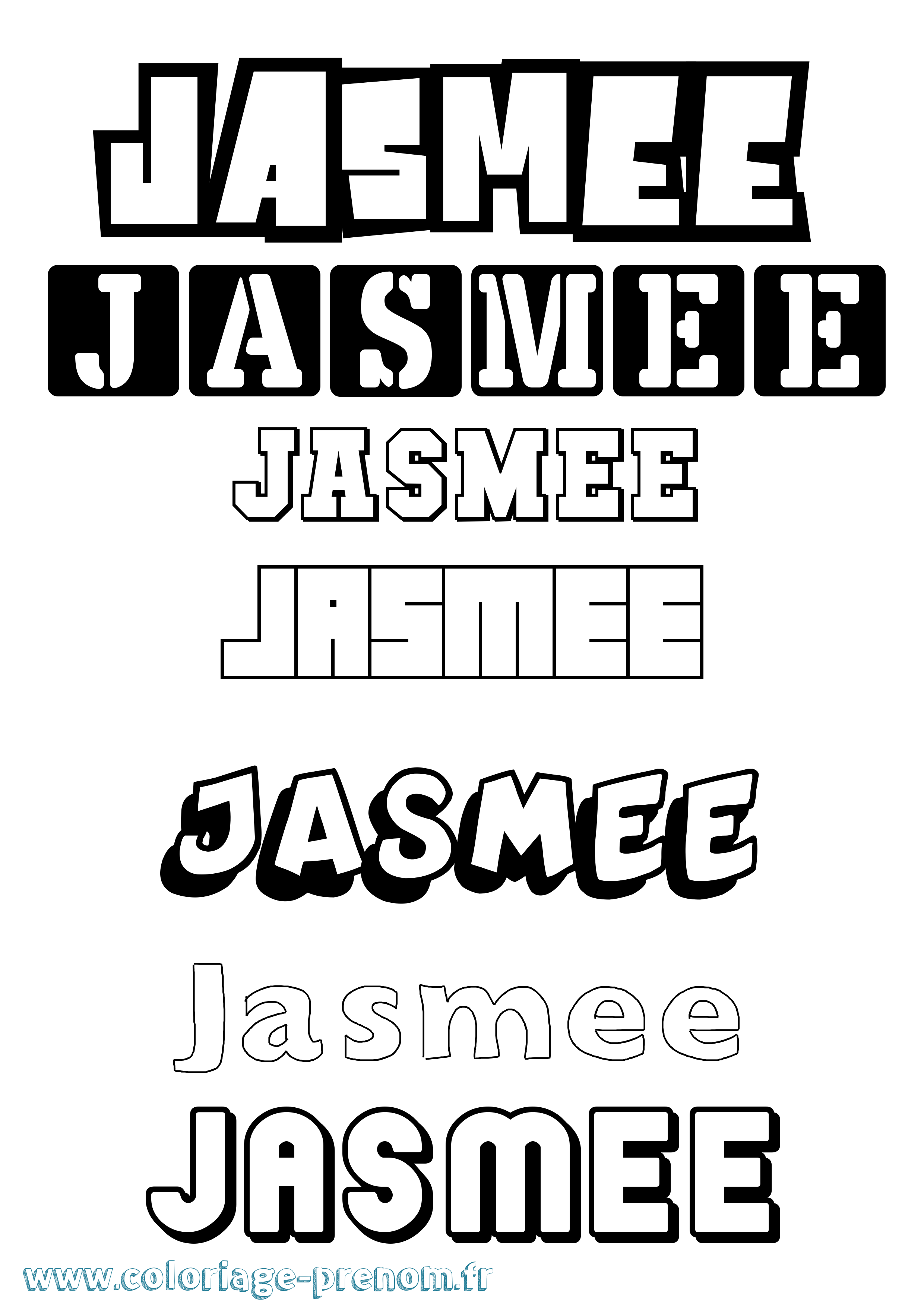 Coloriage Jasmée Simple Coloriage prénom Jasmée Simple
