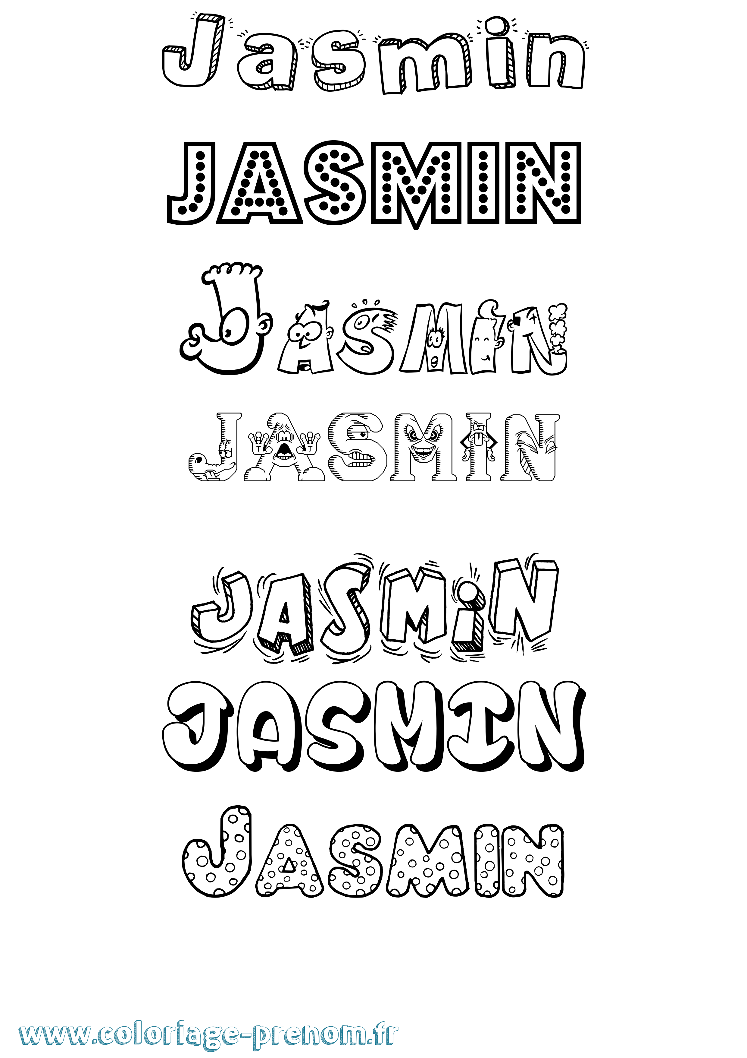 Coloriage Jasmin Fun Coloriage prénom Jasmin Fun