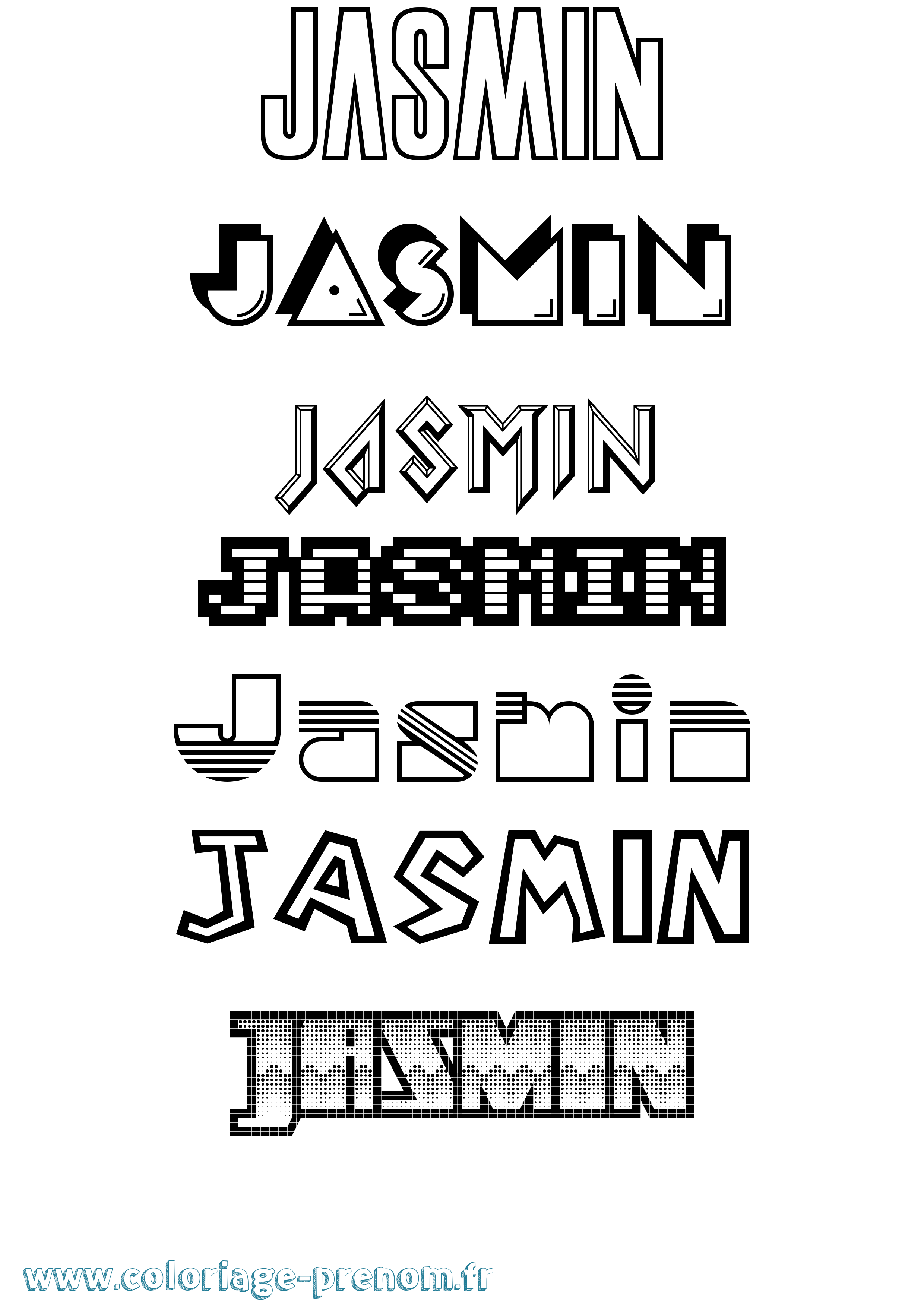 Coloriage Jasmin Jeux Vidéos Coloriage prénom Jasmin Jeux Vidéos