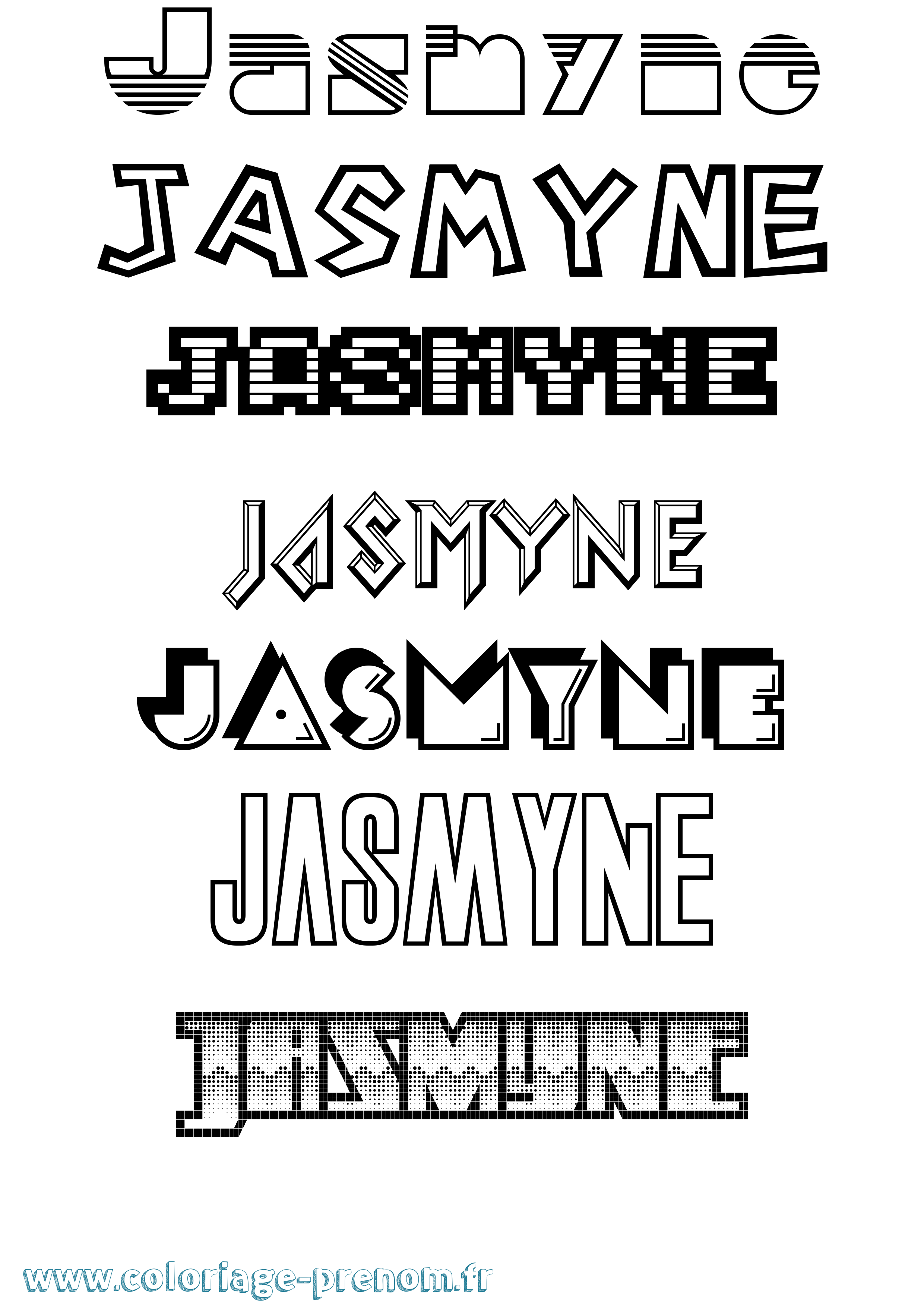 Coloriage Jasmyne Jeux Vidéos Coloriage prénom Jasmyne Jeux Vidéos