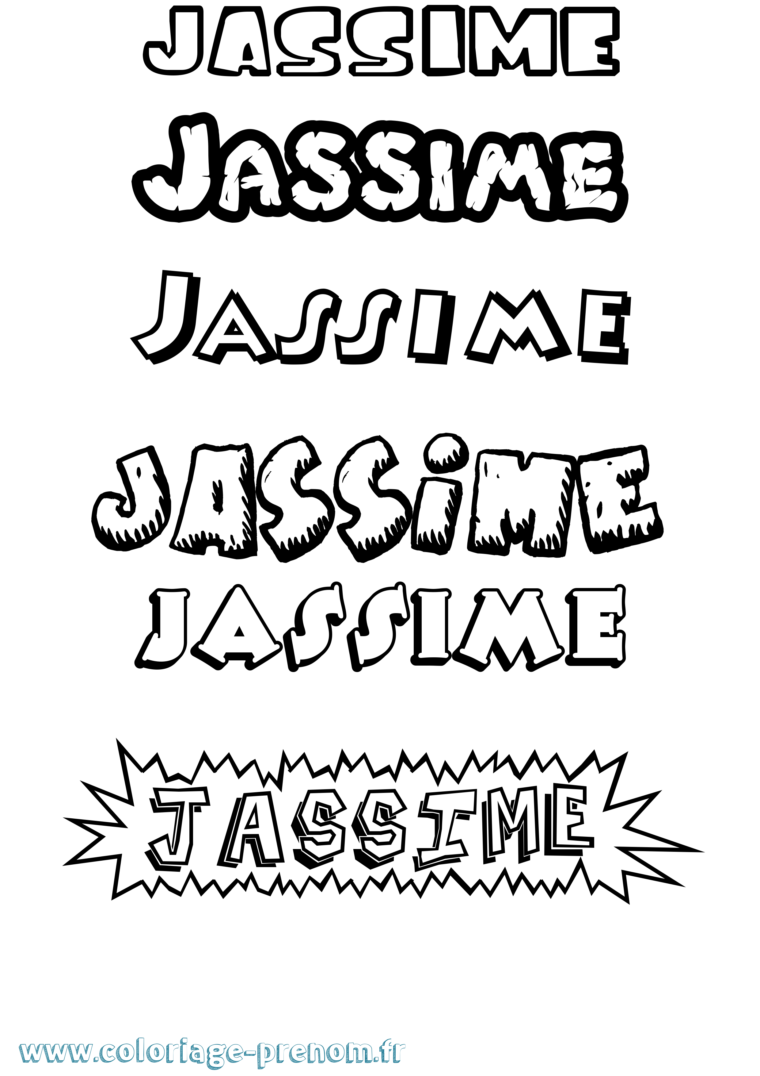 Coloriage Jassime Dessin Animé Coloriage prénom Jassime Dessin Animé