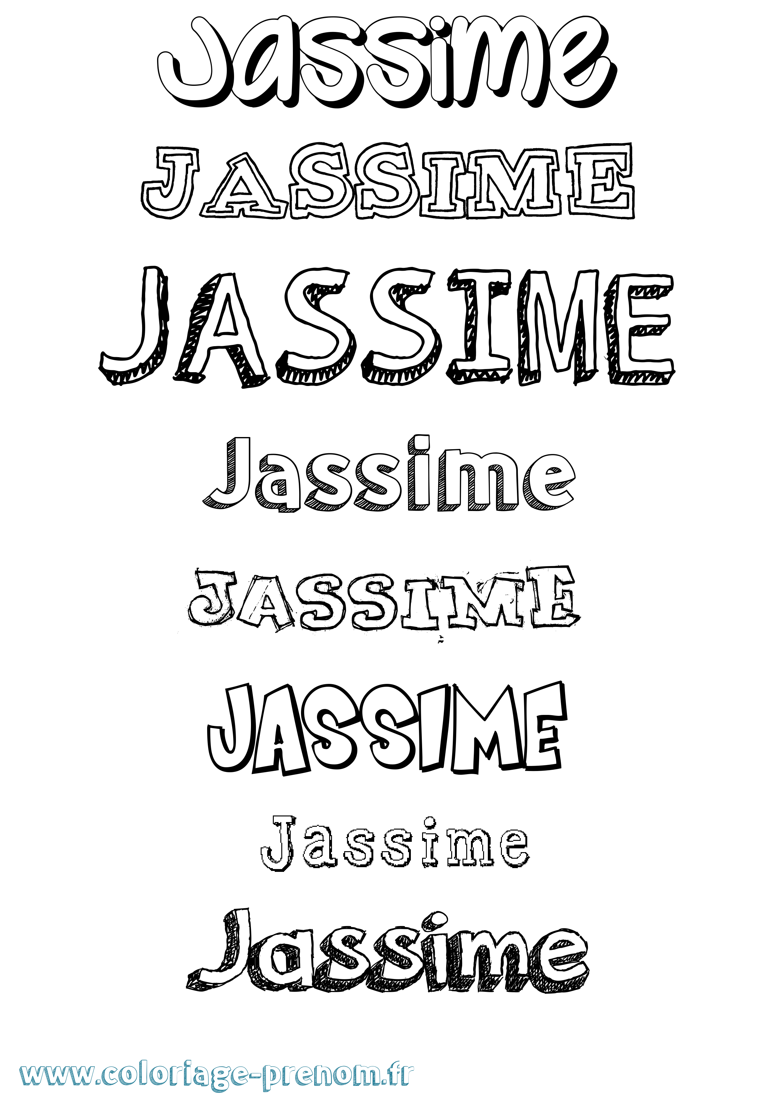 Coloriage Jassime Dessiné Coloriage prénom Jassime Dessiné