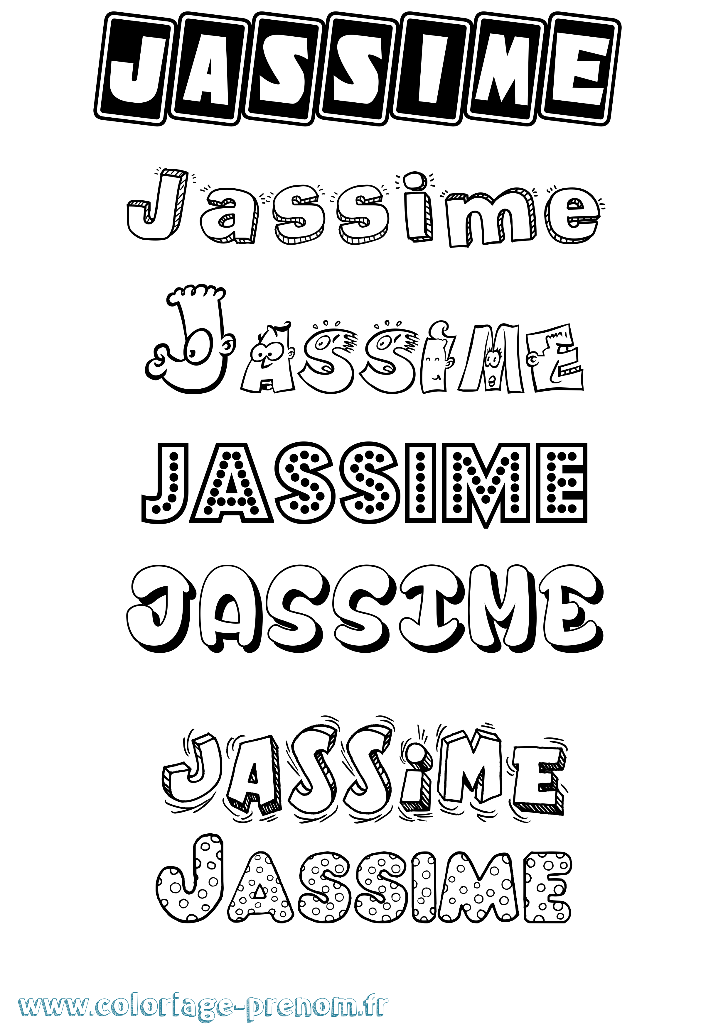 Coloriage Jassime Fun Coloriage prénom Jassime Fun