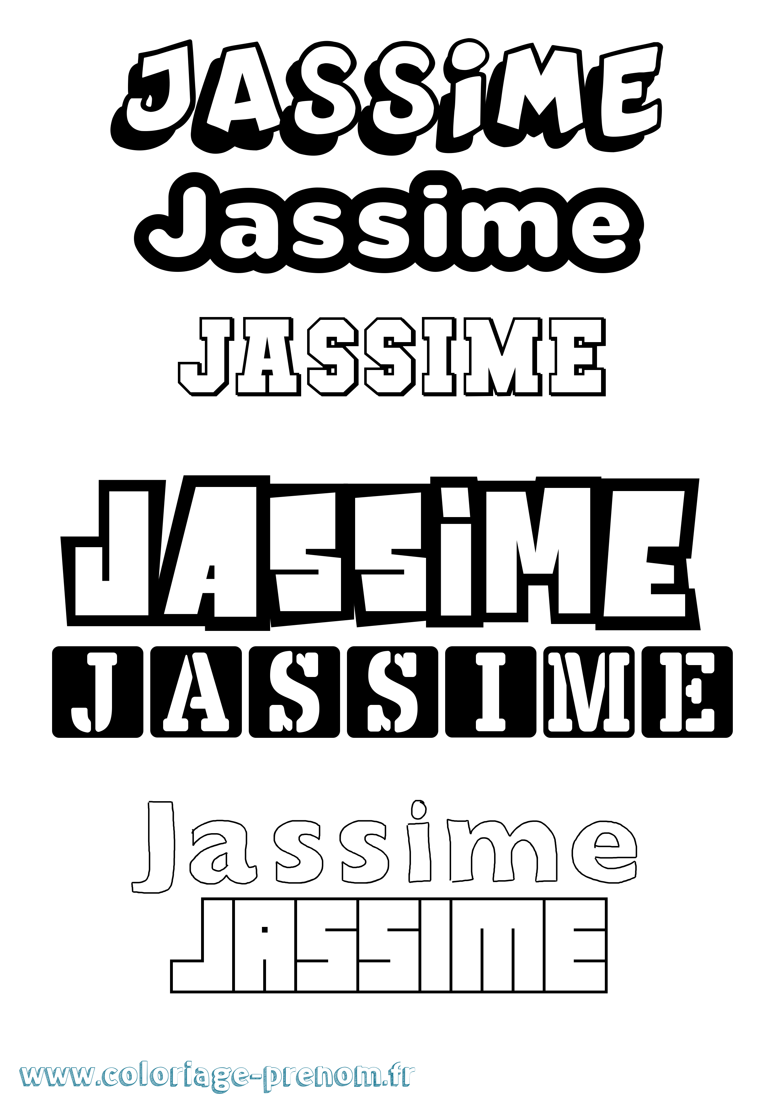 Coloriage Jassime Simple Coloriage prénom Jassime Simple