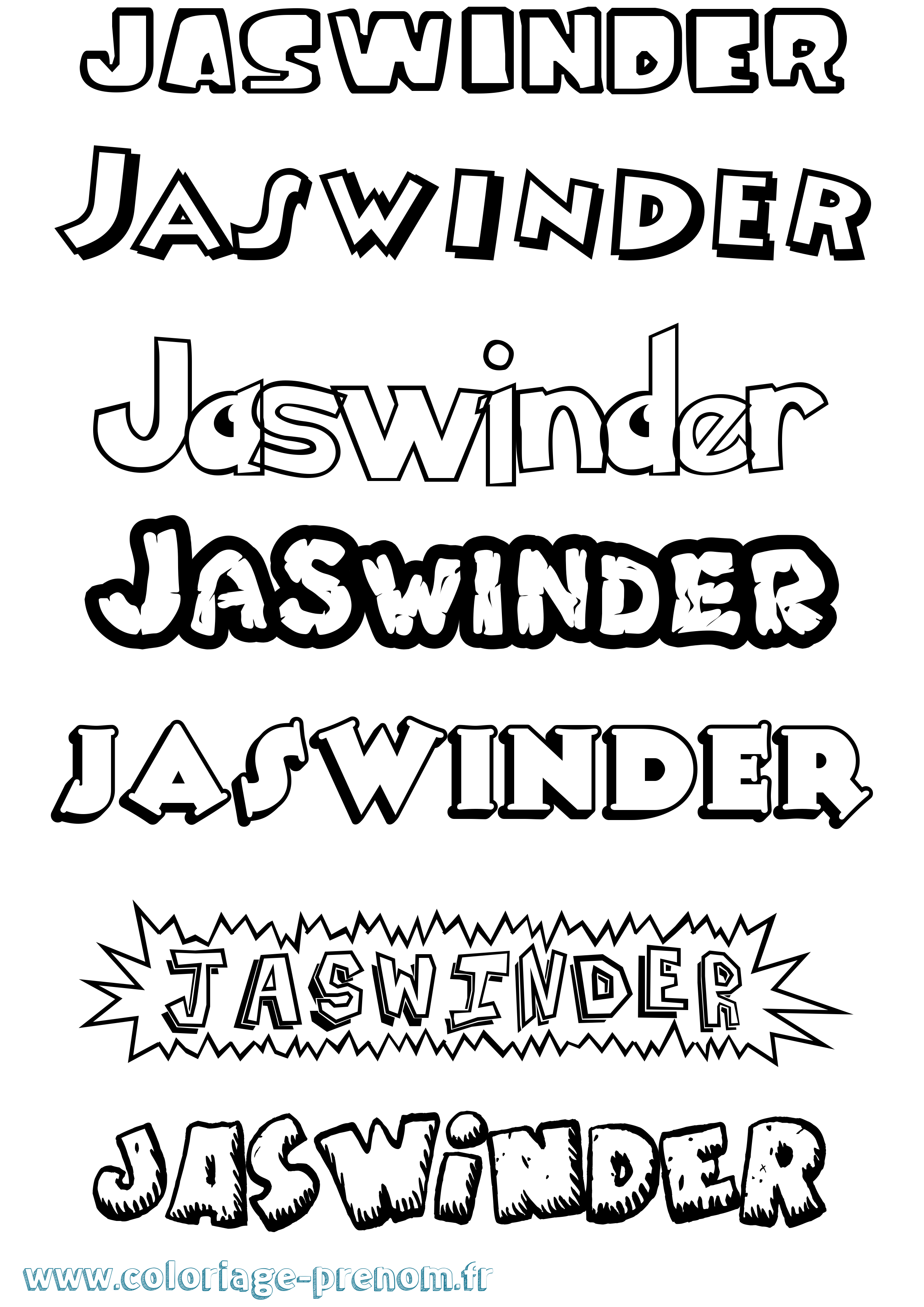 Coloriage Jaswinder Dessin Animé Coloriage prénom Jaswinder Dessin Animé