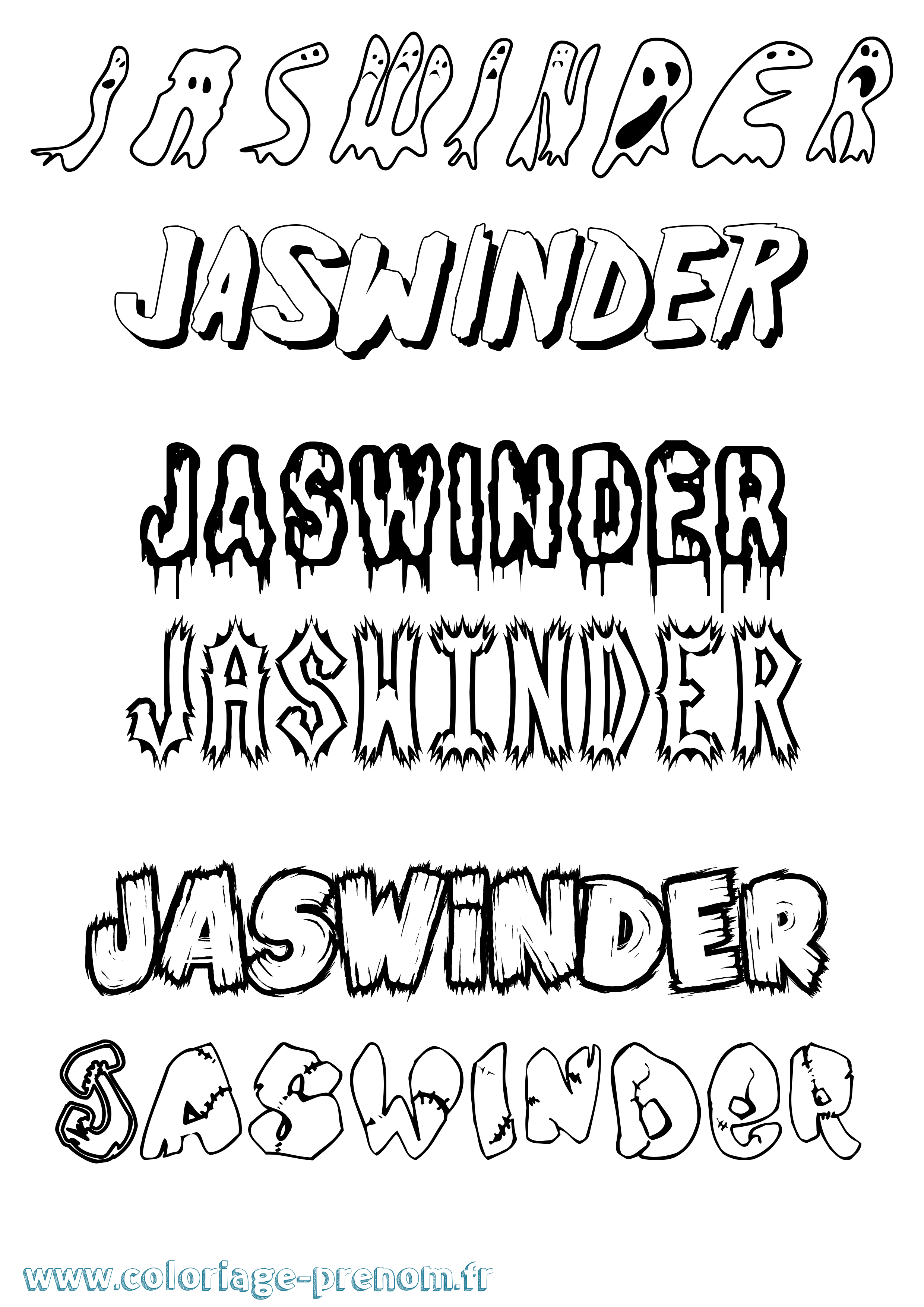 Coloriage Jaswinder Frisson Coloriage prénom Jaswinder Frisson
