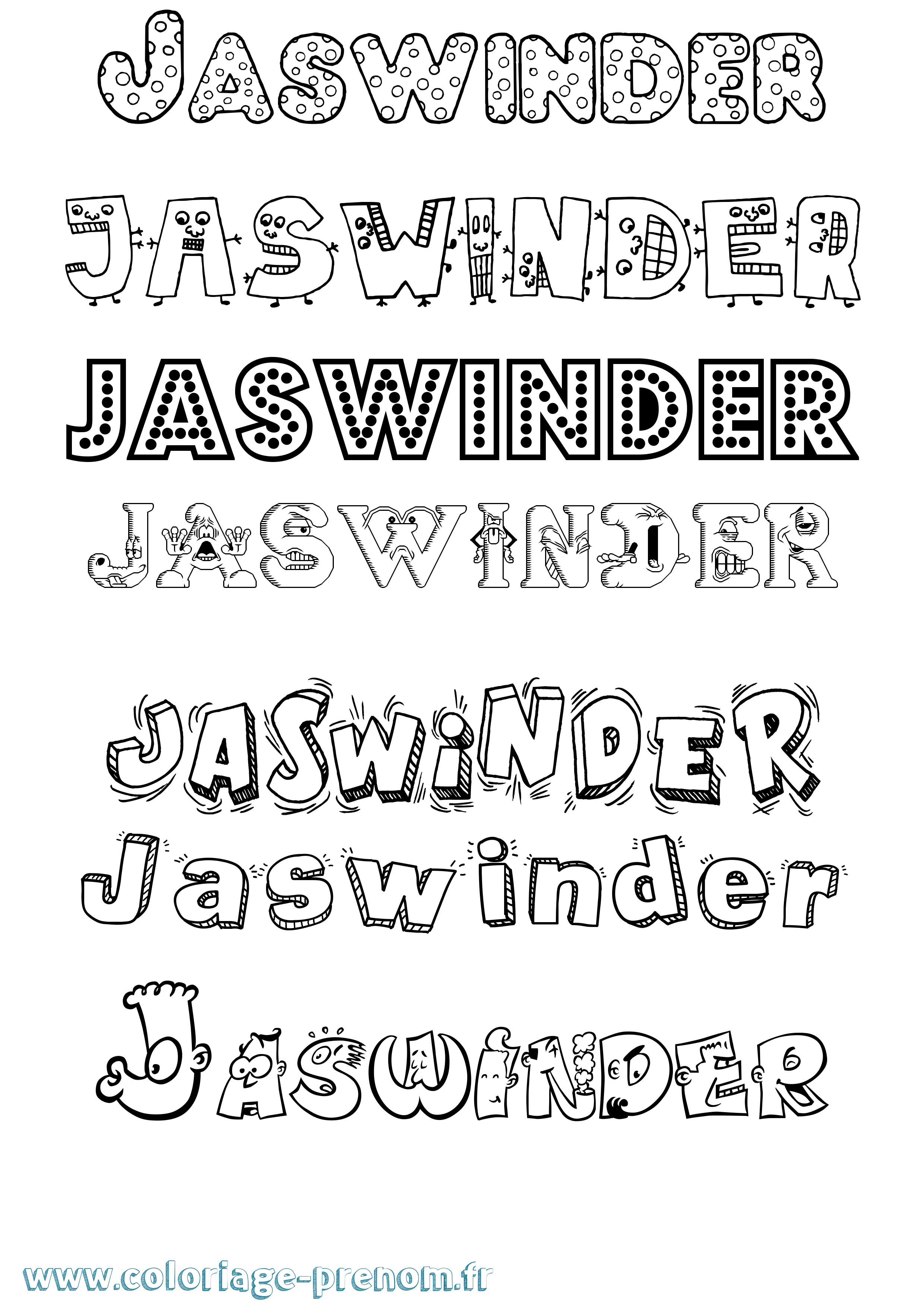 Coloriage Jaswinder Fun Coloriage prénom Jaswinder Fun