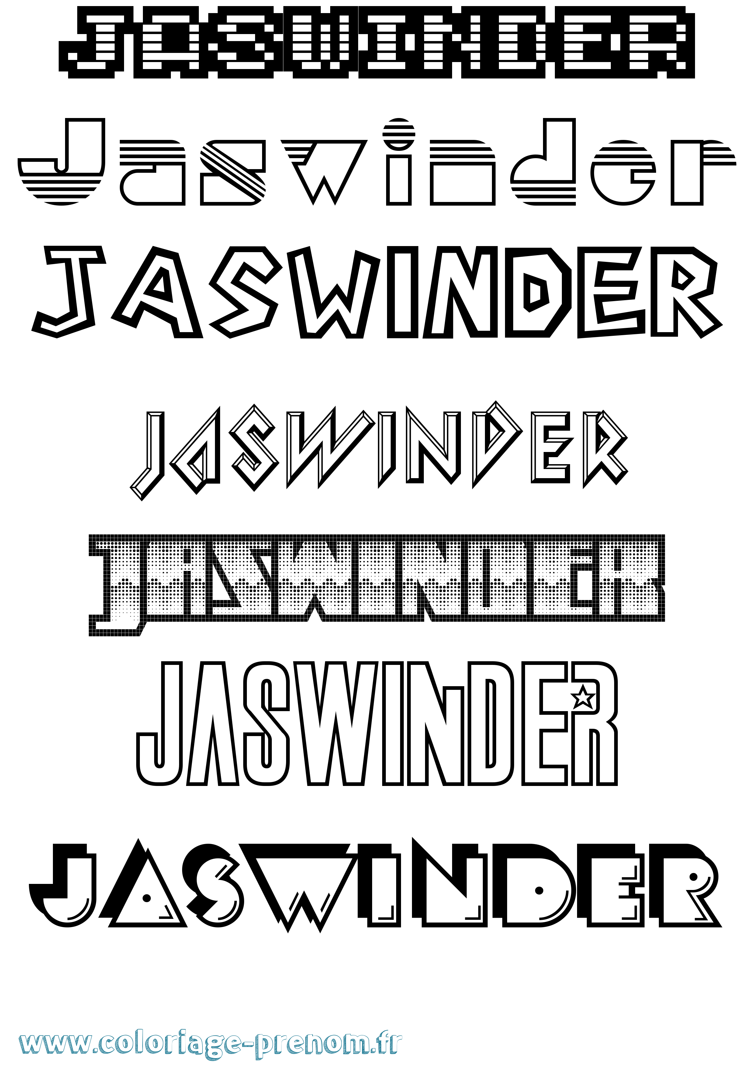 Coloriage Jaswinder Jeux Vidéos Coloriage prénom Jaswinder Jeux Vidéos