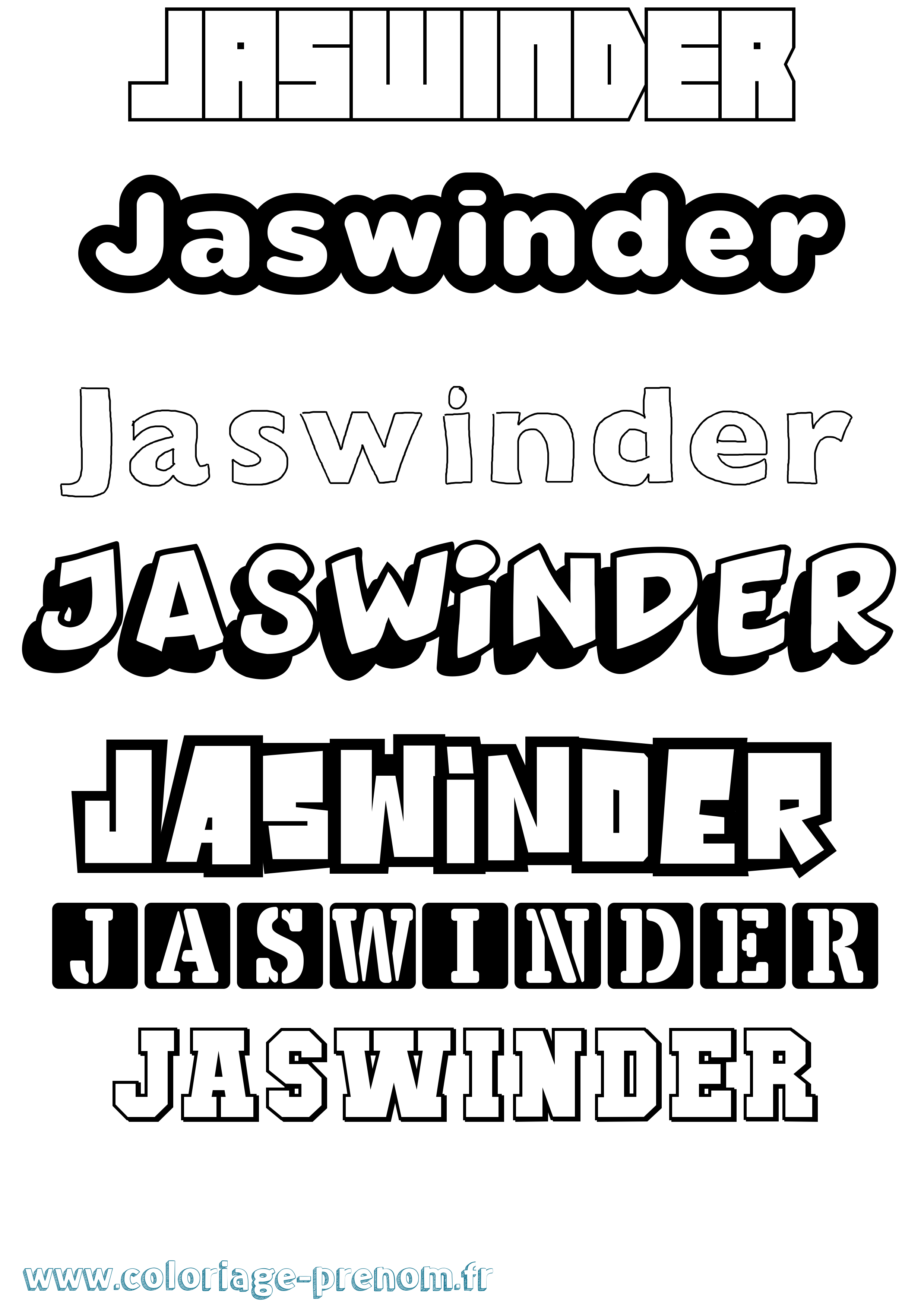 Coloriage Jaswinder Simple Coloriage prénom Jaswinder Simple