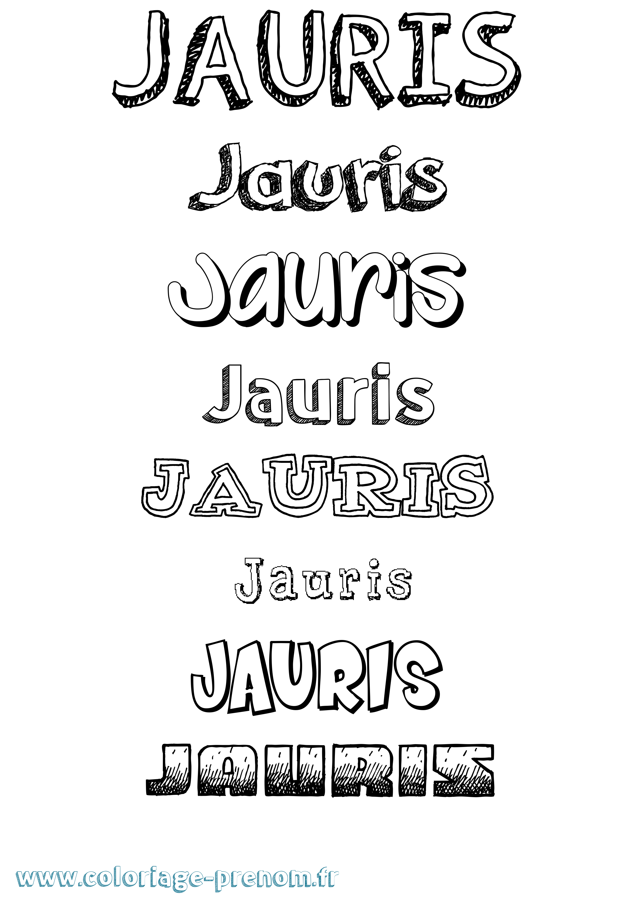 Coloriage Jauris Dessiné Coloriage prénom Jauris Dessiné