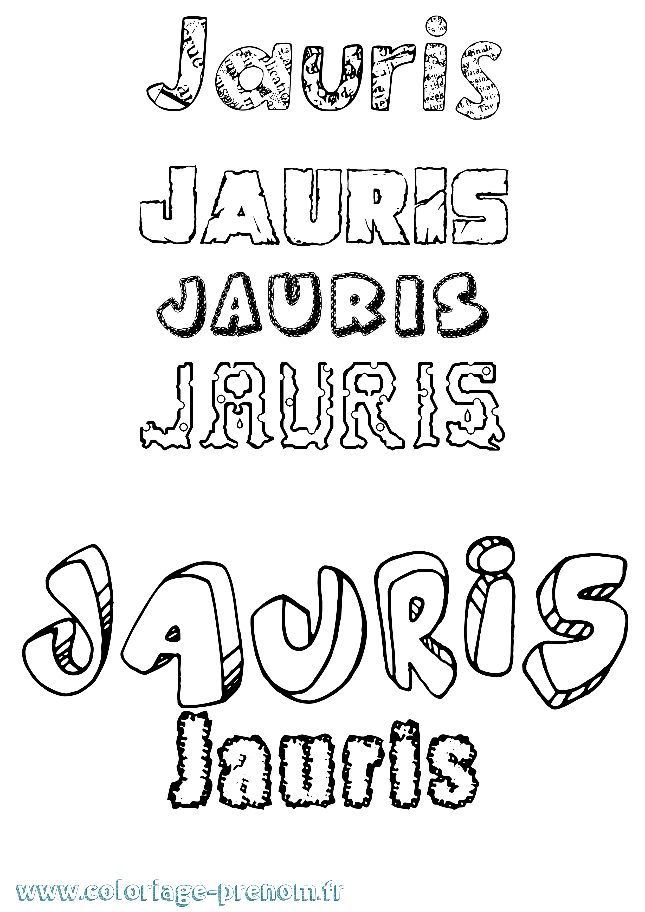 Coloriage Jauris Destructuré Coloriage prénom Jauris Destructuré
