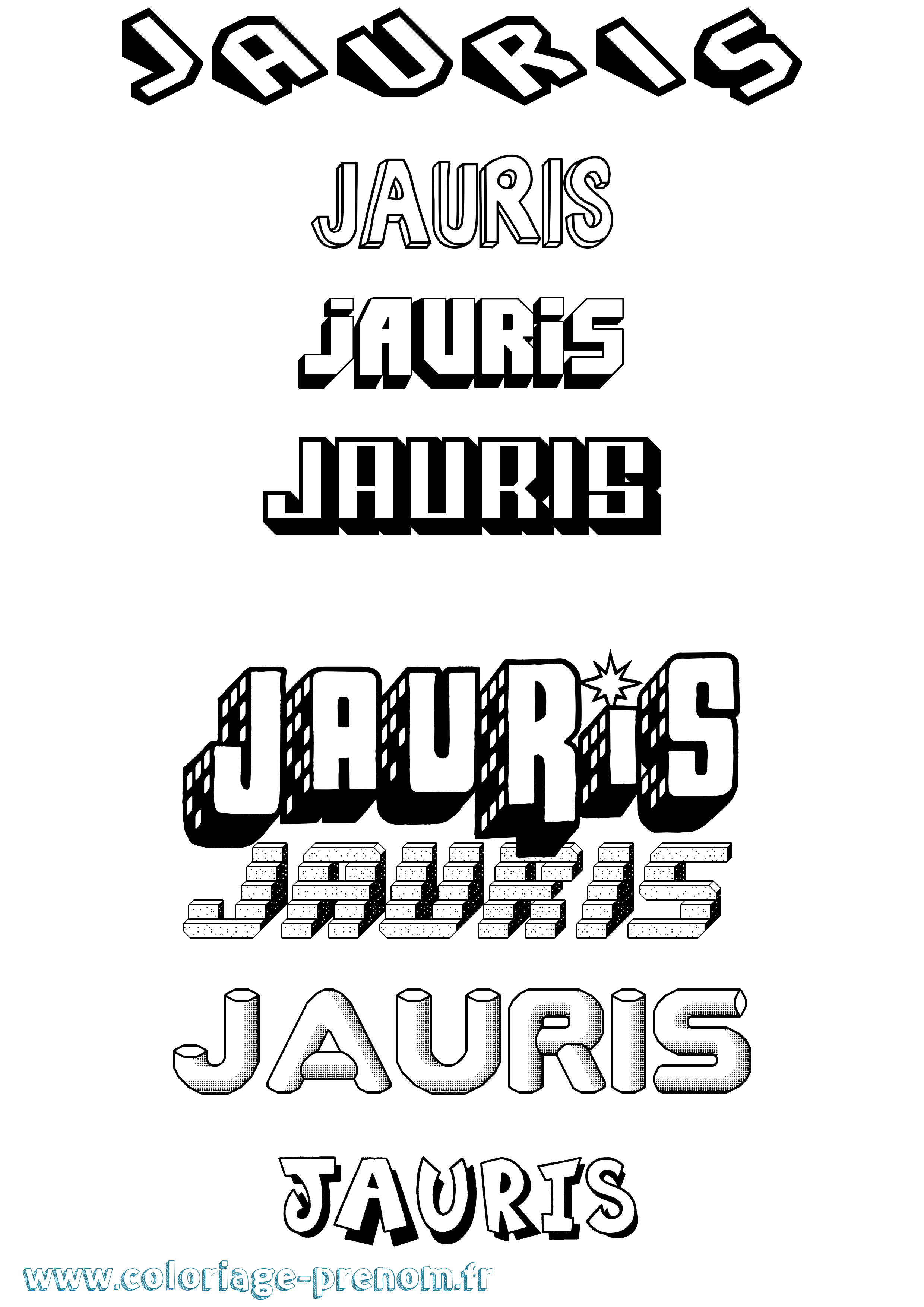 Coloriage Jauris Effet 3D Coloriage prénom Jauris Effet 3D