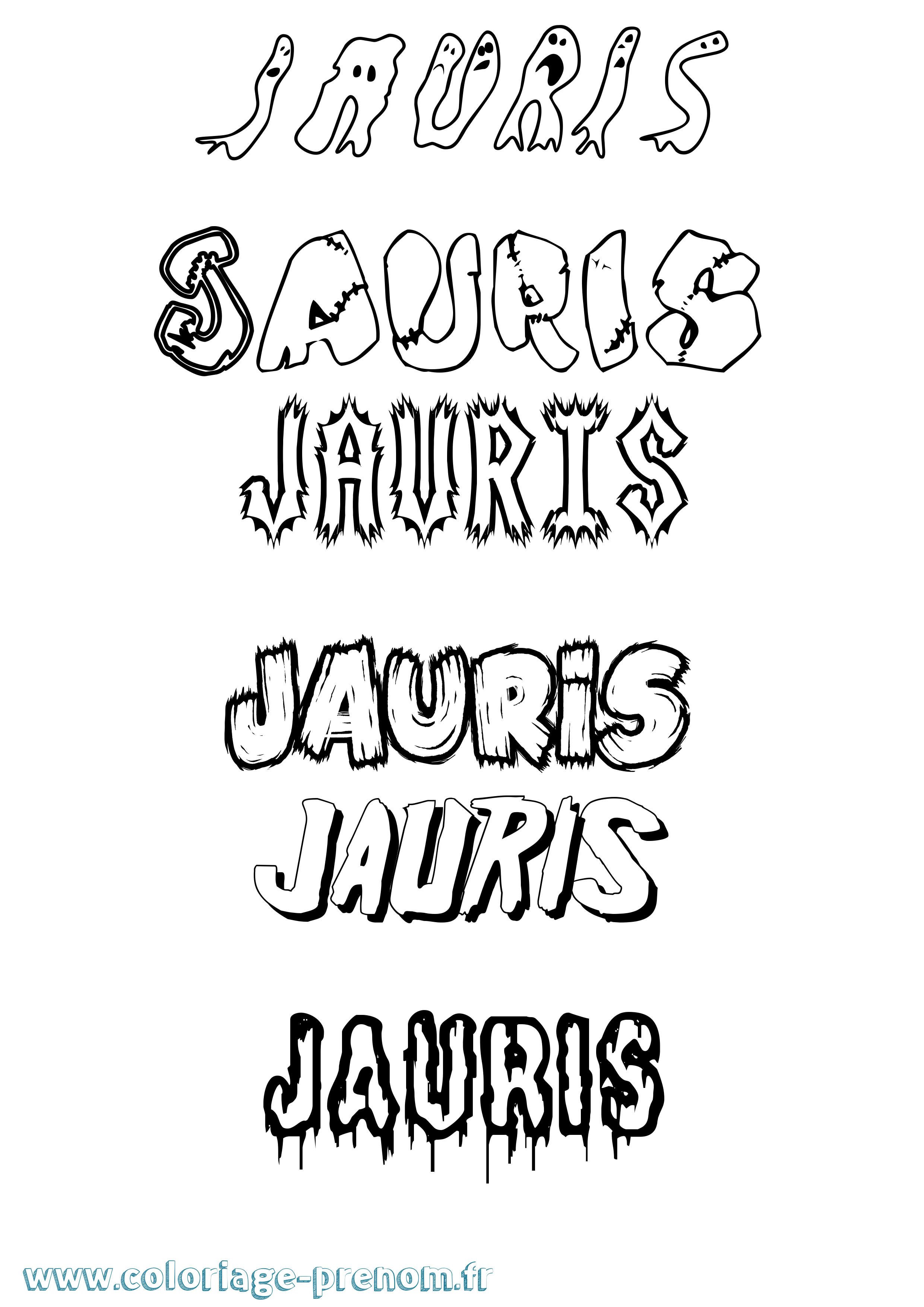 Coloriage Jauris Frisson Coloriage prénom Jauris Frisson