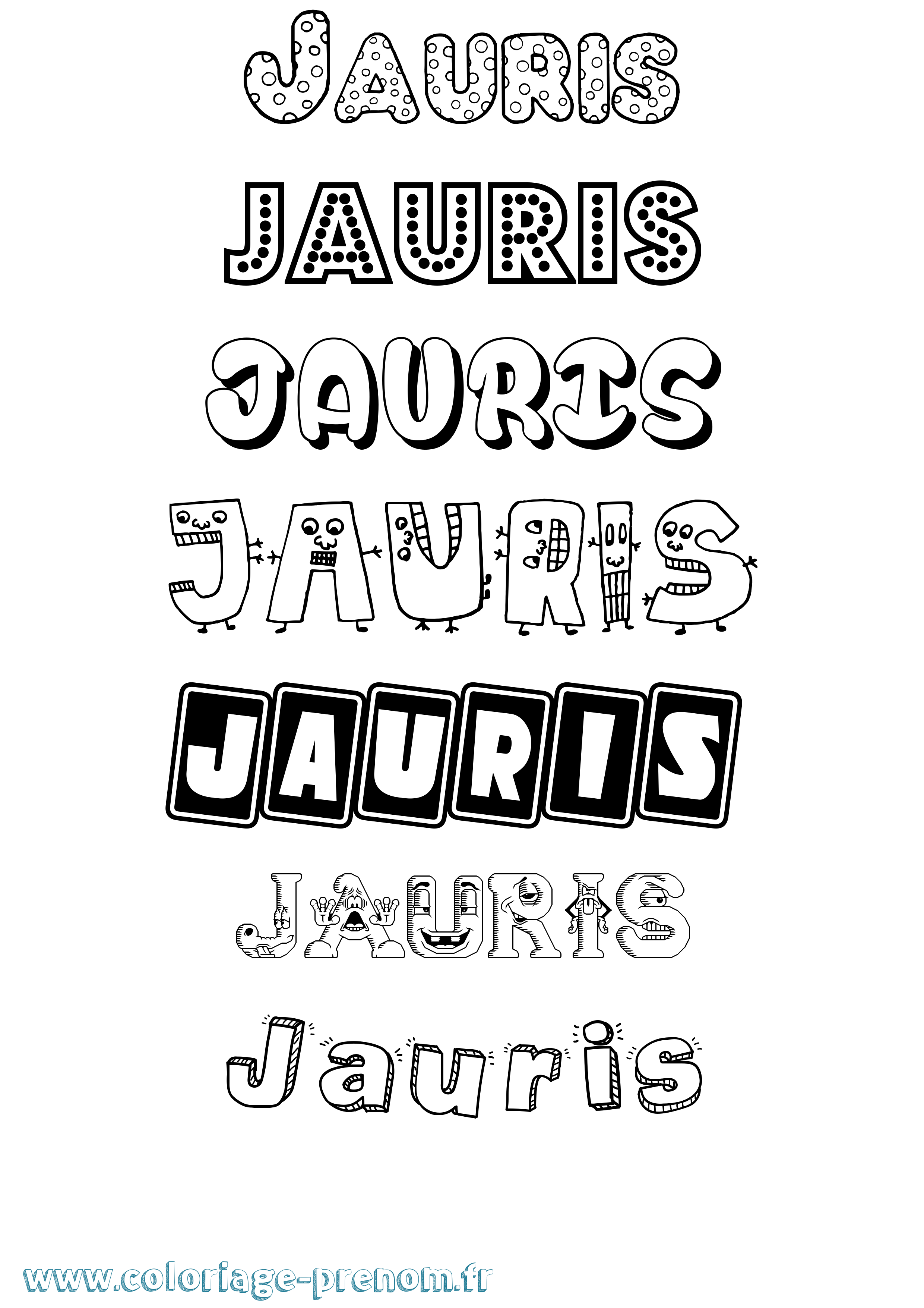 Coloriage Jauris Fun Coloriage prénom Jauris Fun